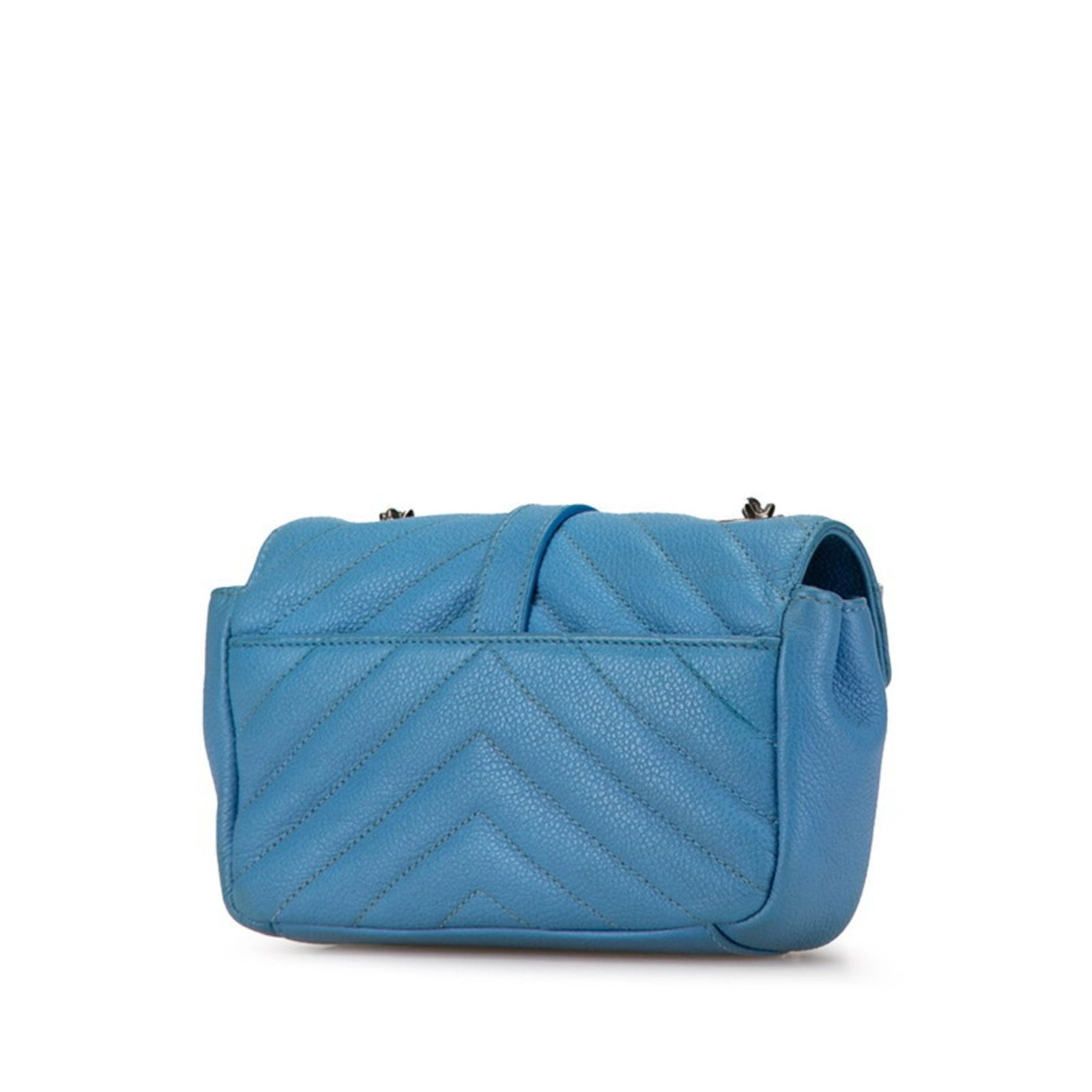Saint Laurent YSL Baby Chai Chain Shoulder Bag Blue Leather Women's SAINT LAURENT