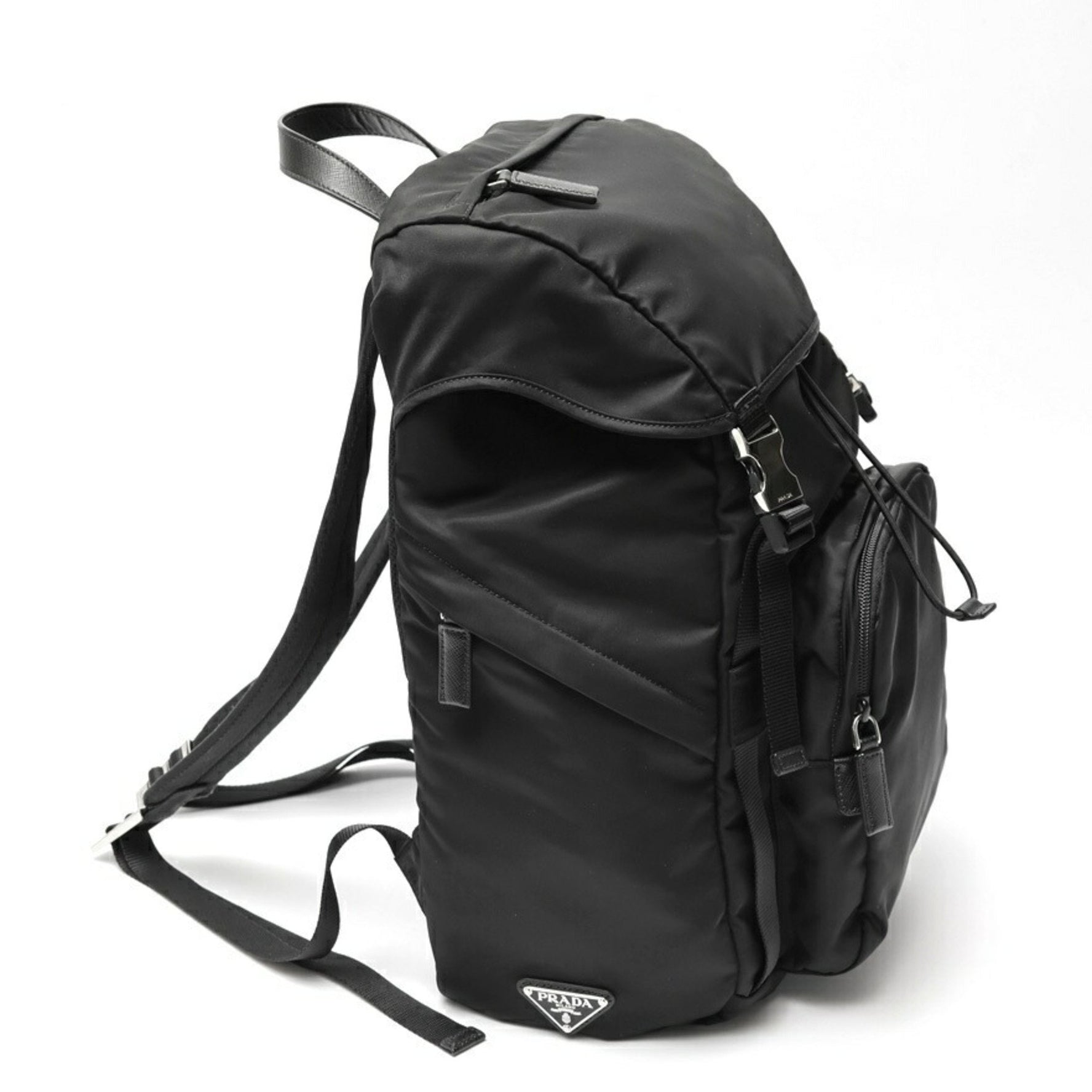 PRADA Saffiano Leather Backpack Side Nylon