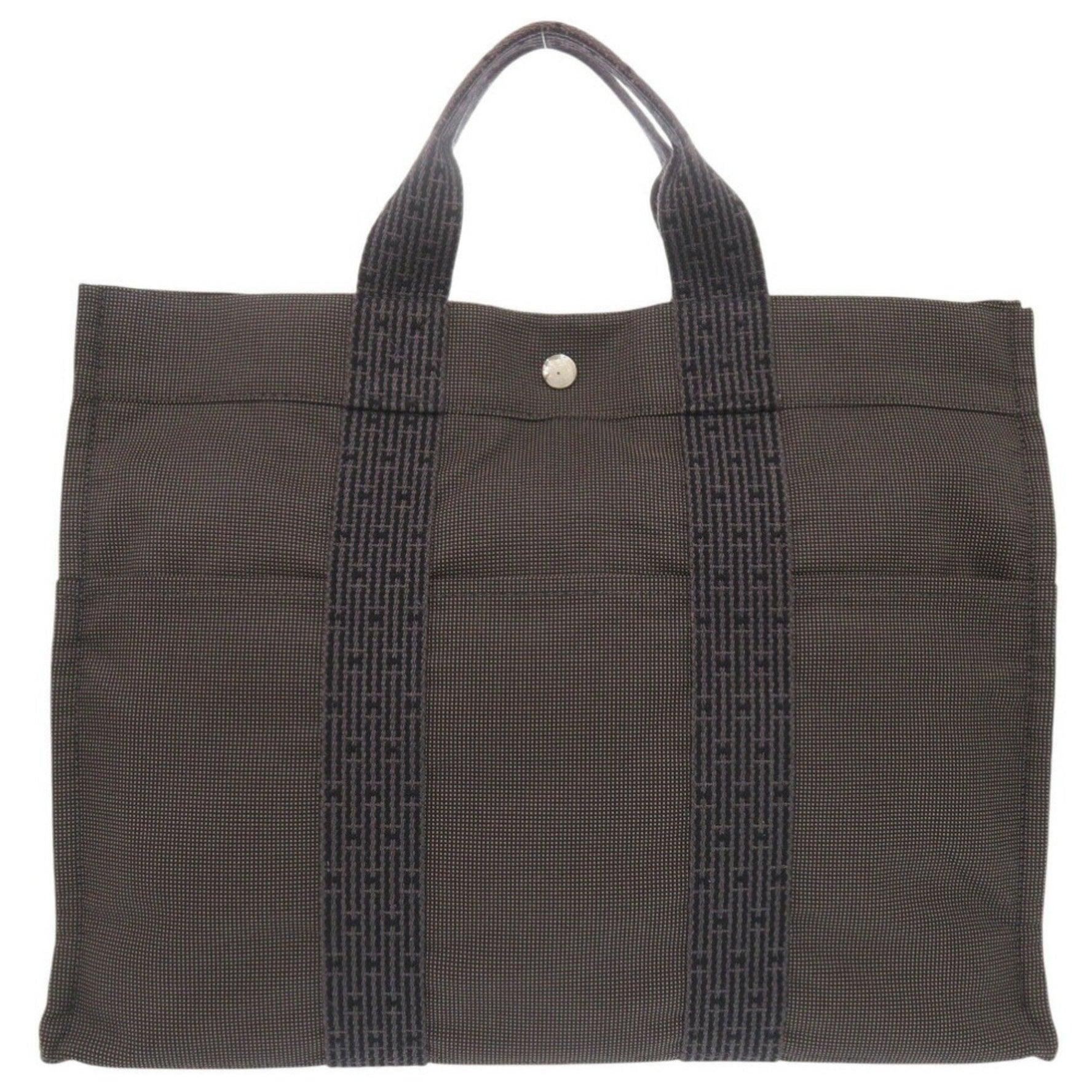 Hermes Air Line Tote MM Canvas Grey Bag 1695HERMES
