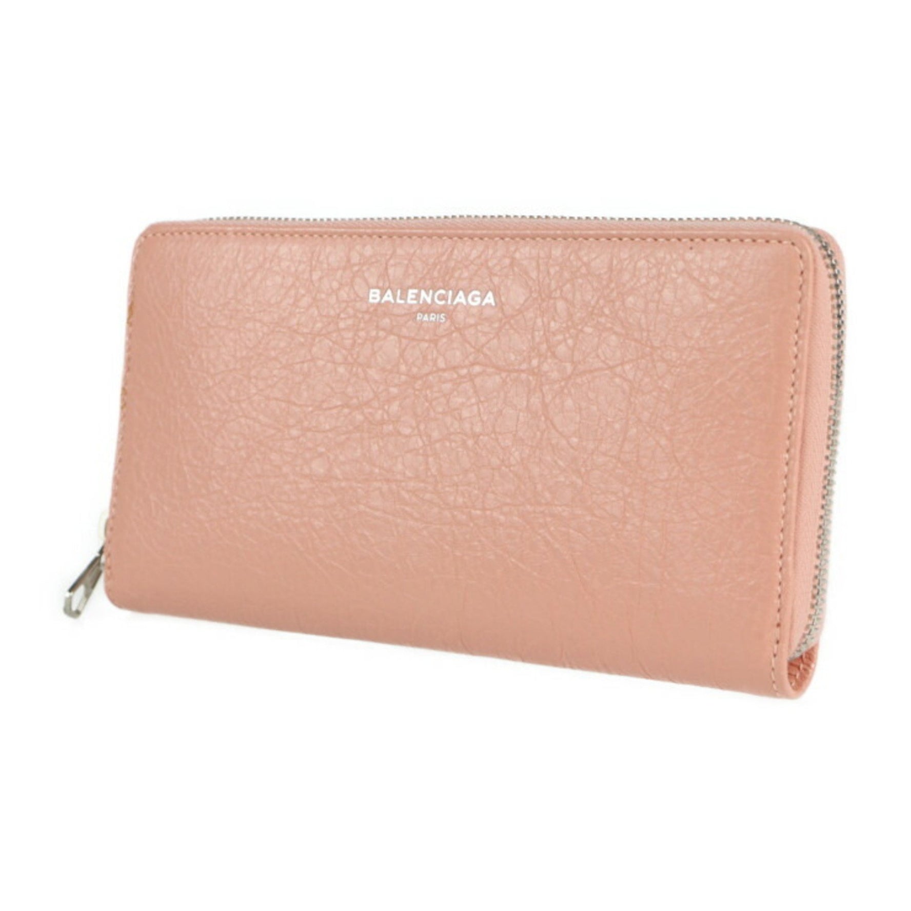 BALENCIAGA Balenciaga exclusive long wallet leather pink beige round zipper