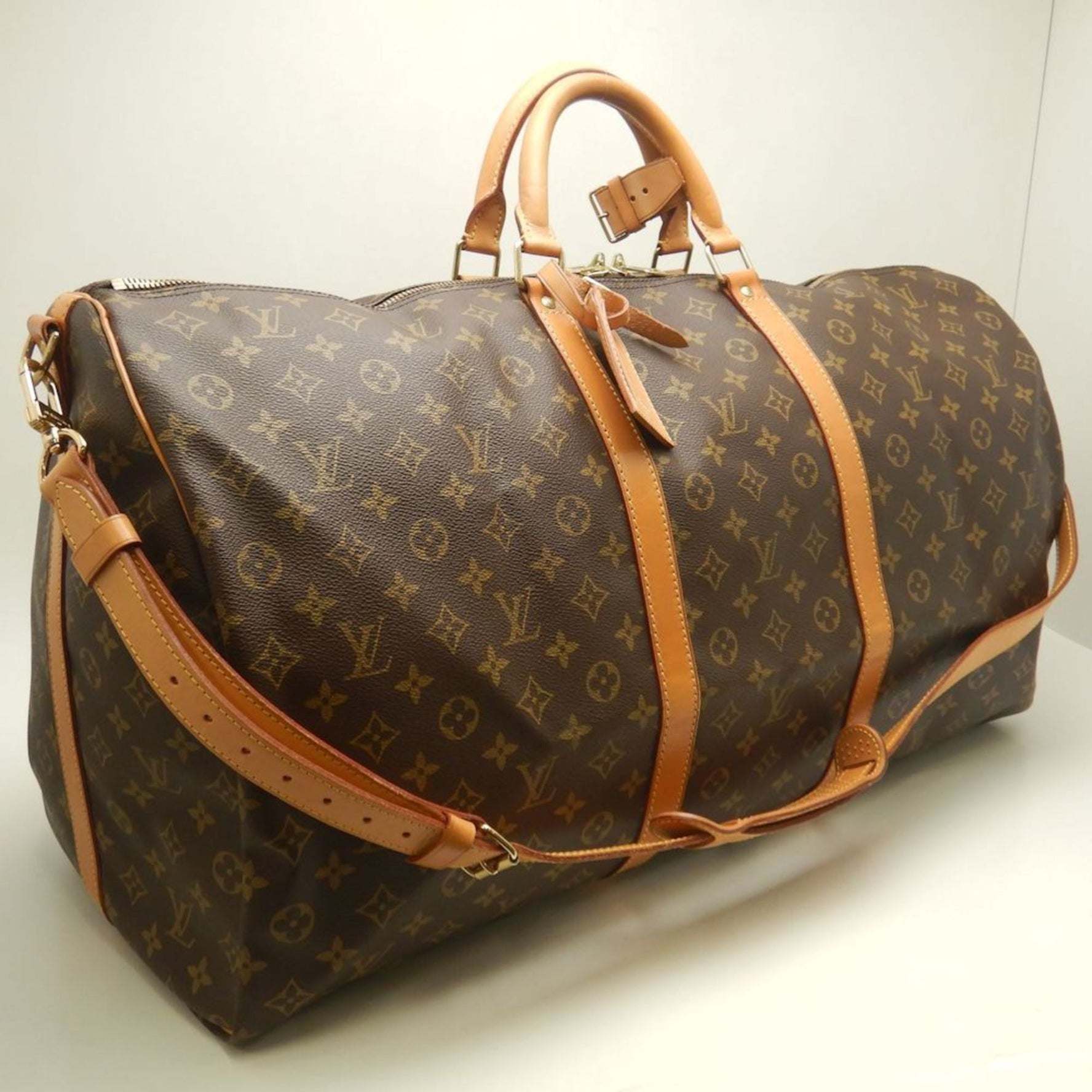 LOUIS VUITTON Monogram Keepall Bandouliere 60 M41412 Boston Bag Brown Women's