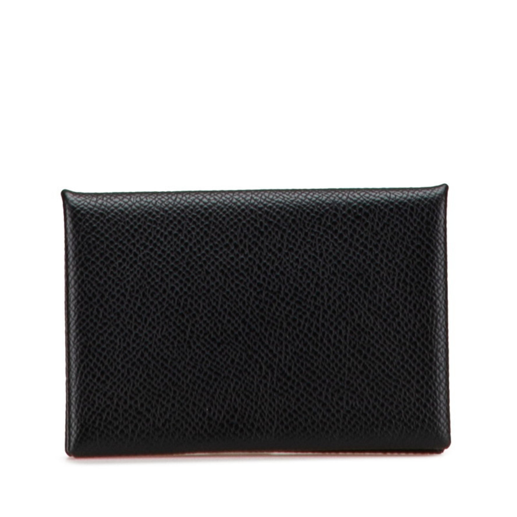 Hermes Hermès Calvi card case and coin in black Epsom leather for women.