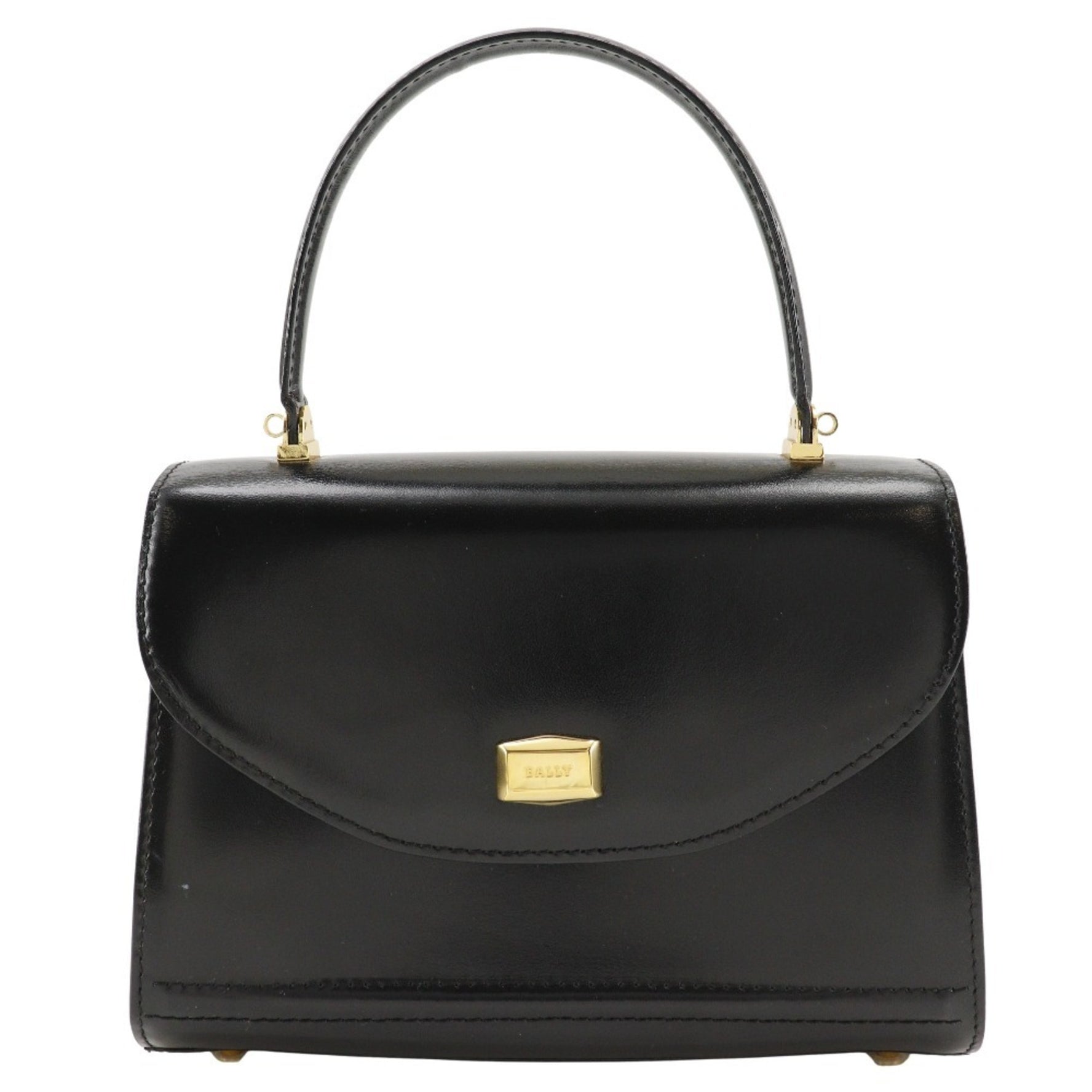 BALLY One-handle handbag shoulder bag calfskin black 2way One handle ladies