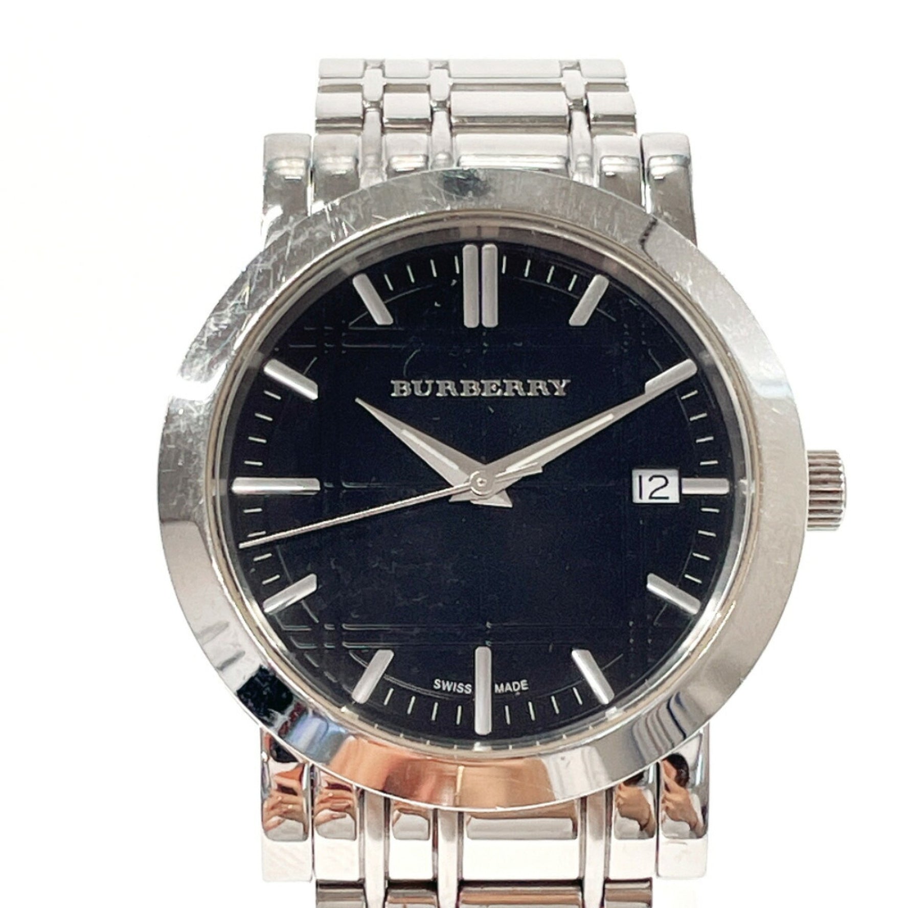 BURBERRY BU1364 Watch Stainless Steel/Stainless Steel Silver Quartz Black Dial Men's F5048525
