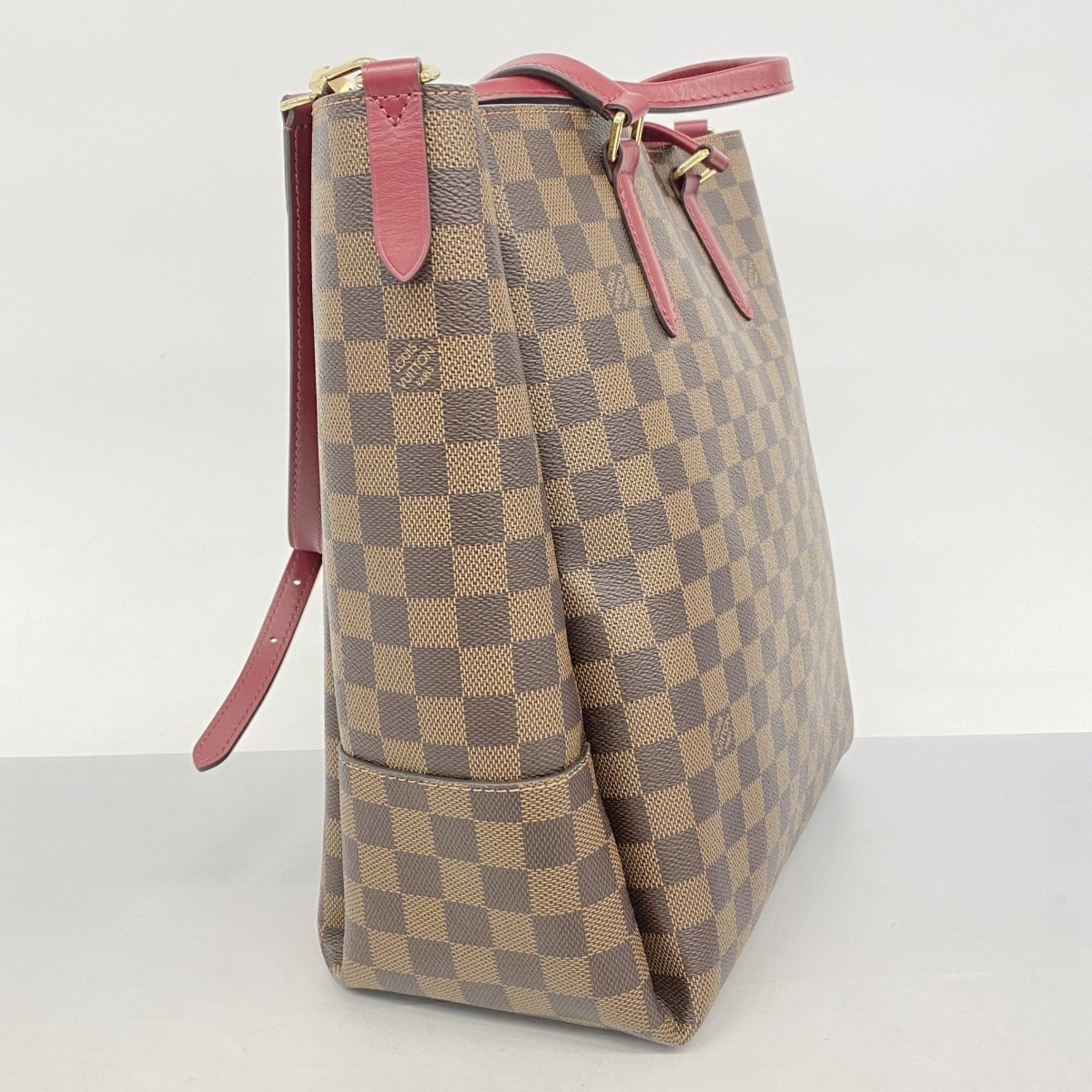 Louis Vuitton Damier Belmont NV MM Ebene Tote Bag N60293 in Cherry Berry for Women