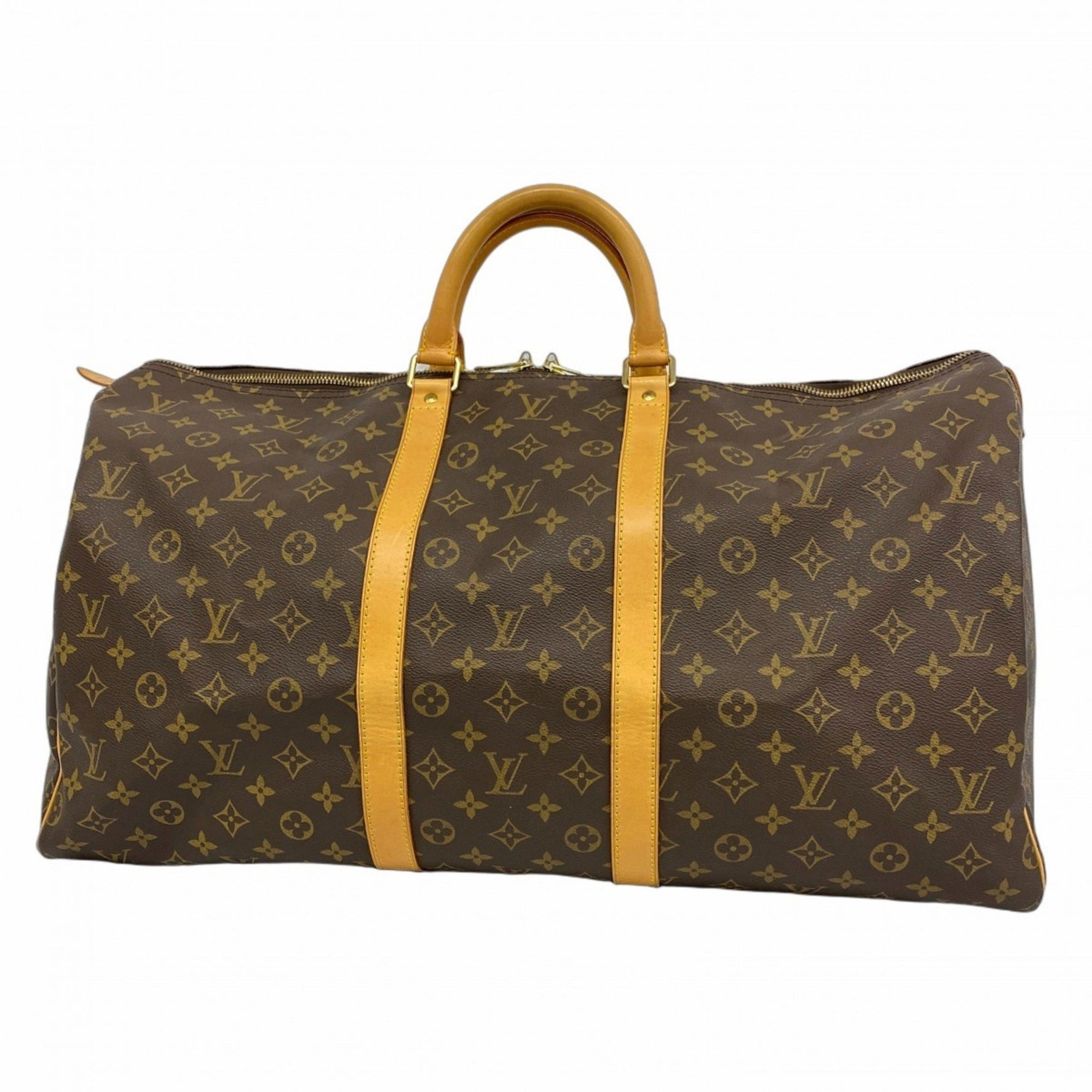 Louis Vuitton Monogram Keepall 55 Boston Bag M41424 Brown Men's and Women's