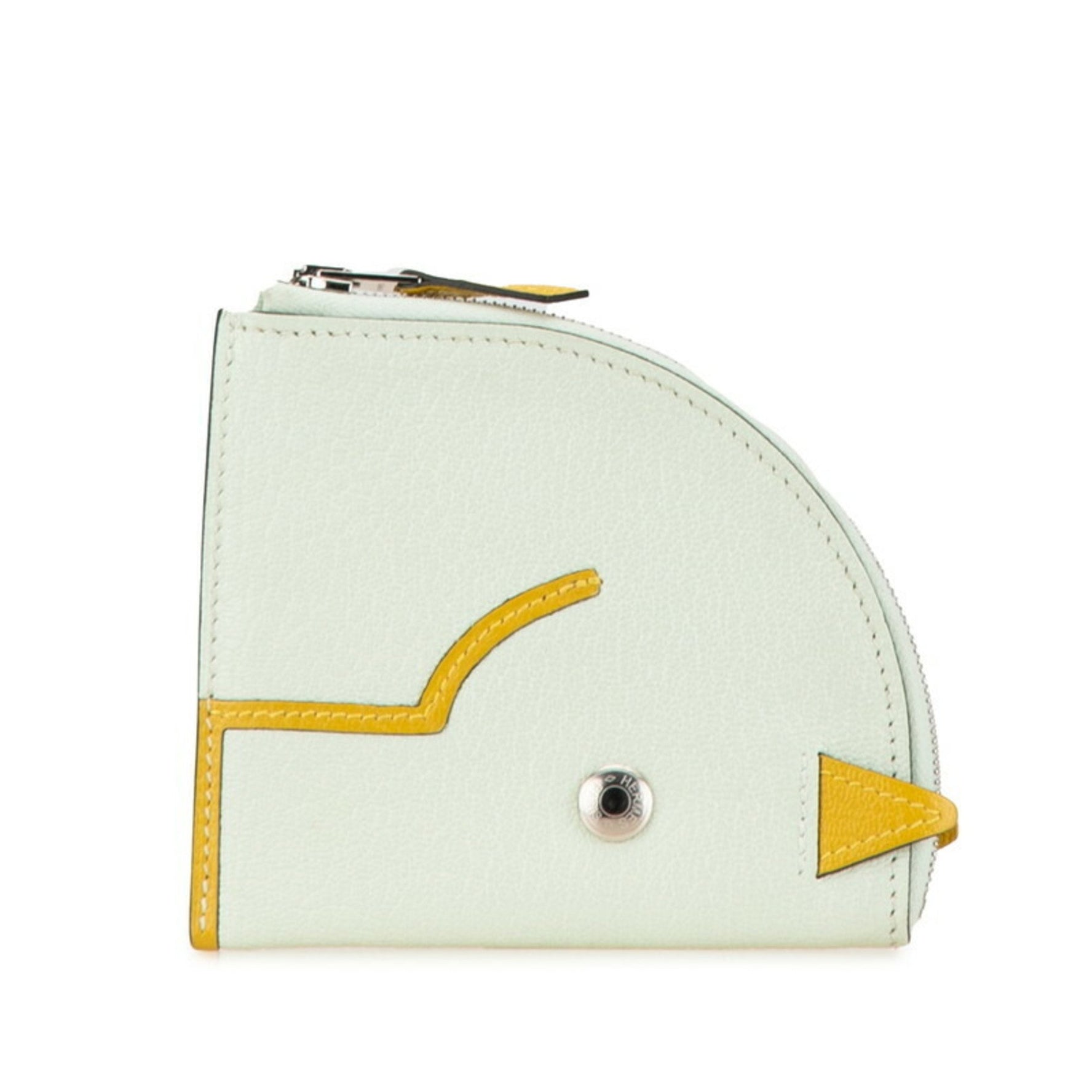 Hermes Paddock Coin Case Vert Fizz Cumin Chevre Women's HERMES