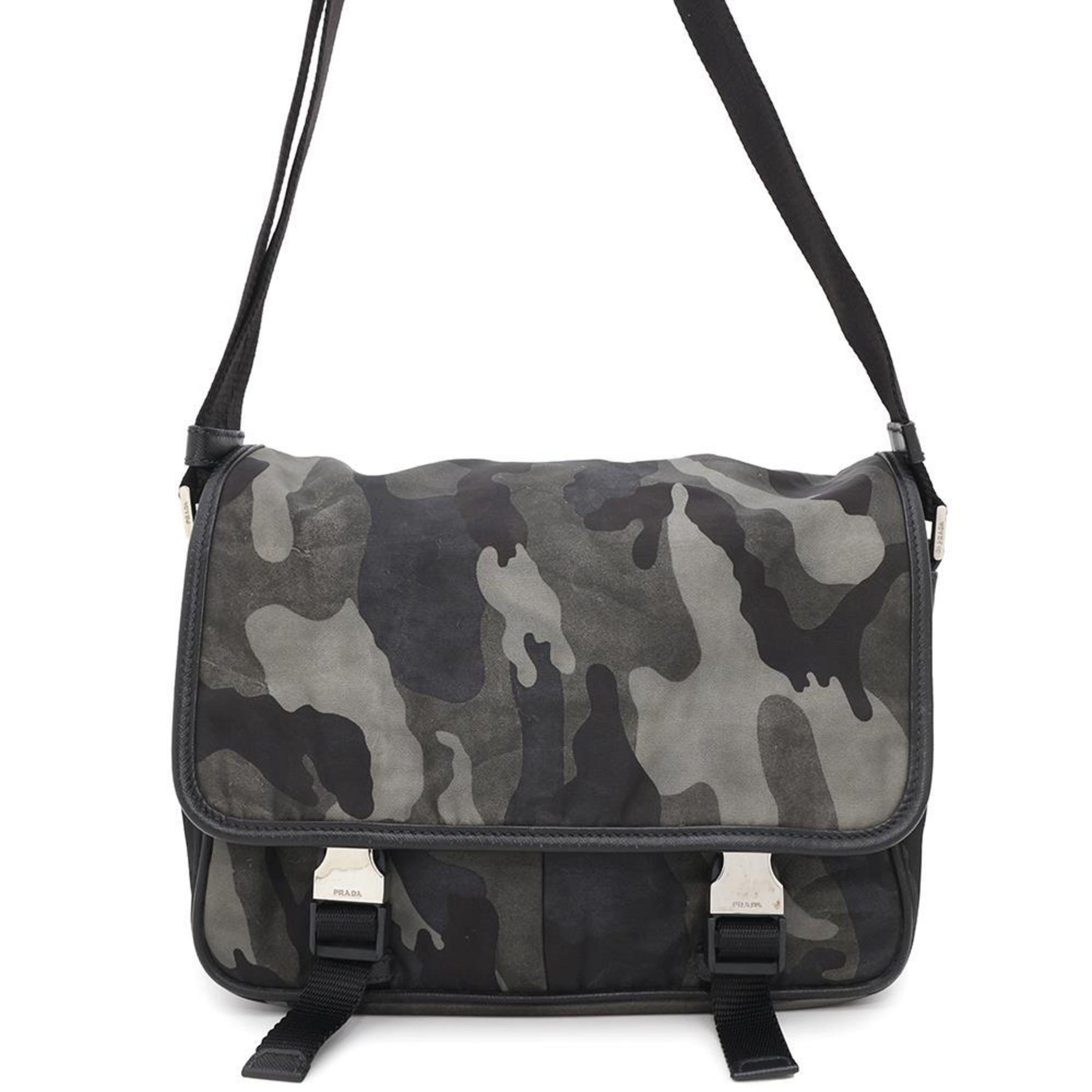 Prada Shoulder Bag Camouflage Pattern Nylon PRADA Black
