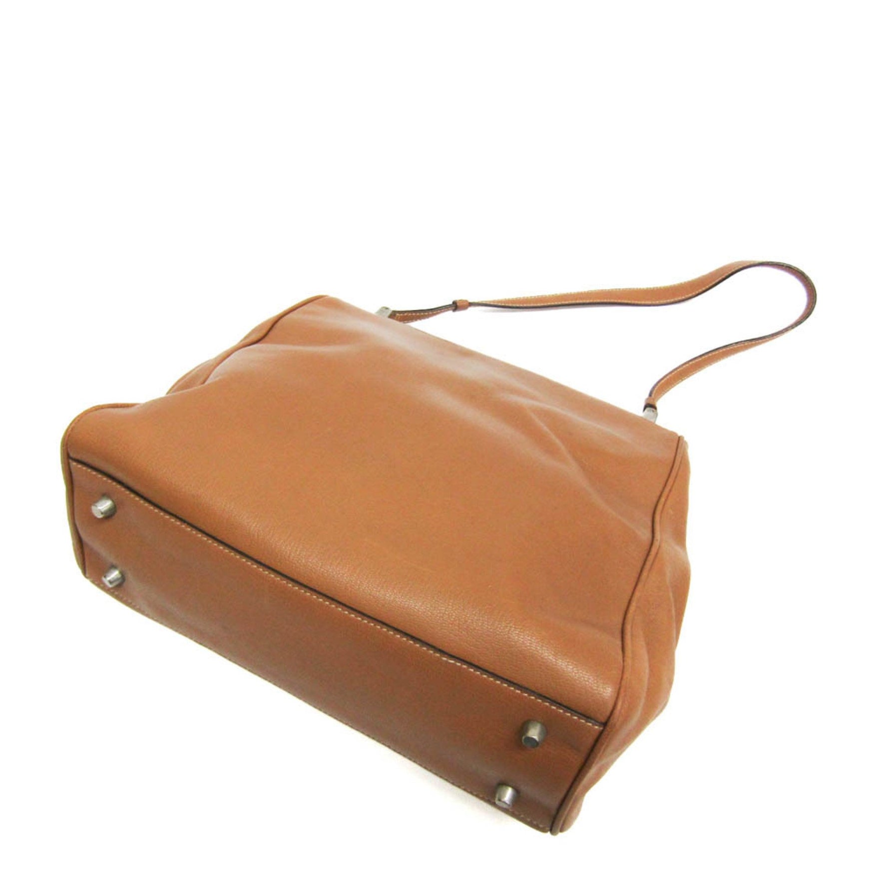 Prada B11249 Women's Leather Shoulder Bag Brown
