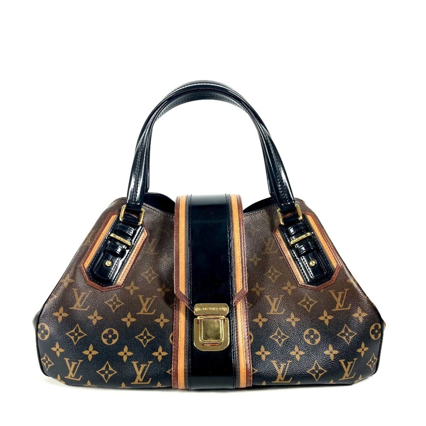 Louis Vuitton Monogram Mirage Grit Purse Bag Boston Shoulder Canvas Brown