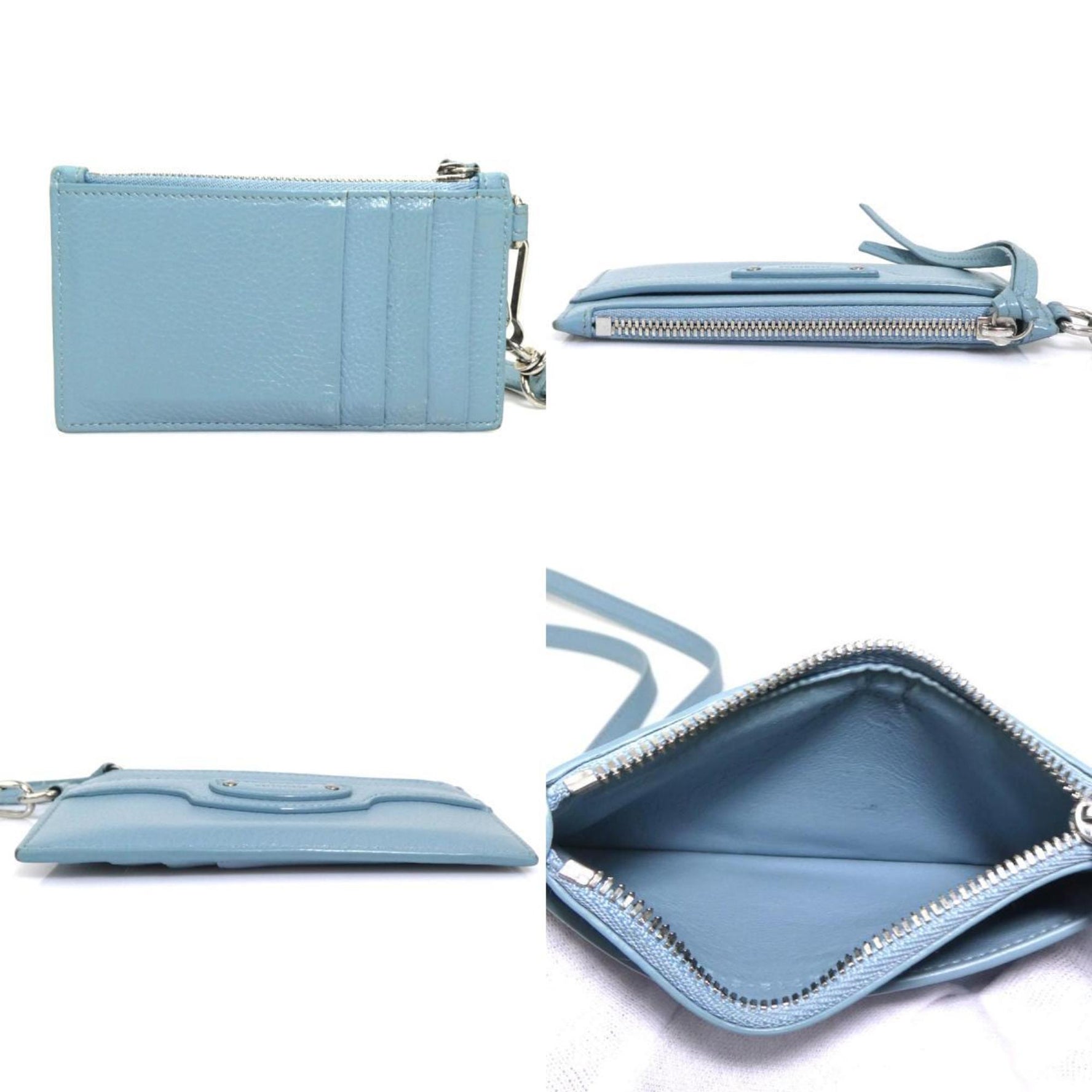 Balenciaga wallet/coin case, light blue leather