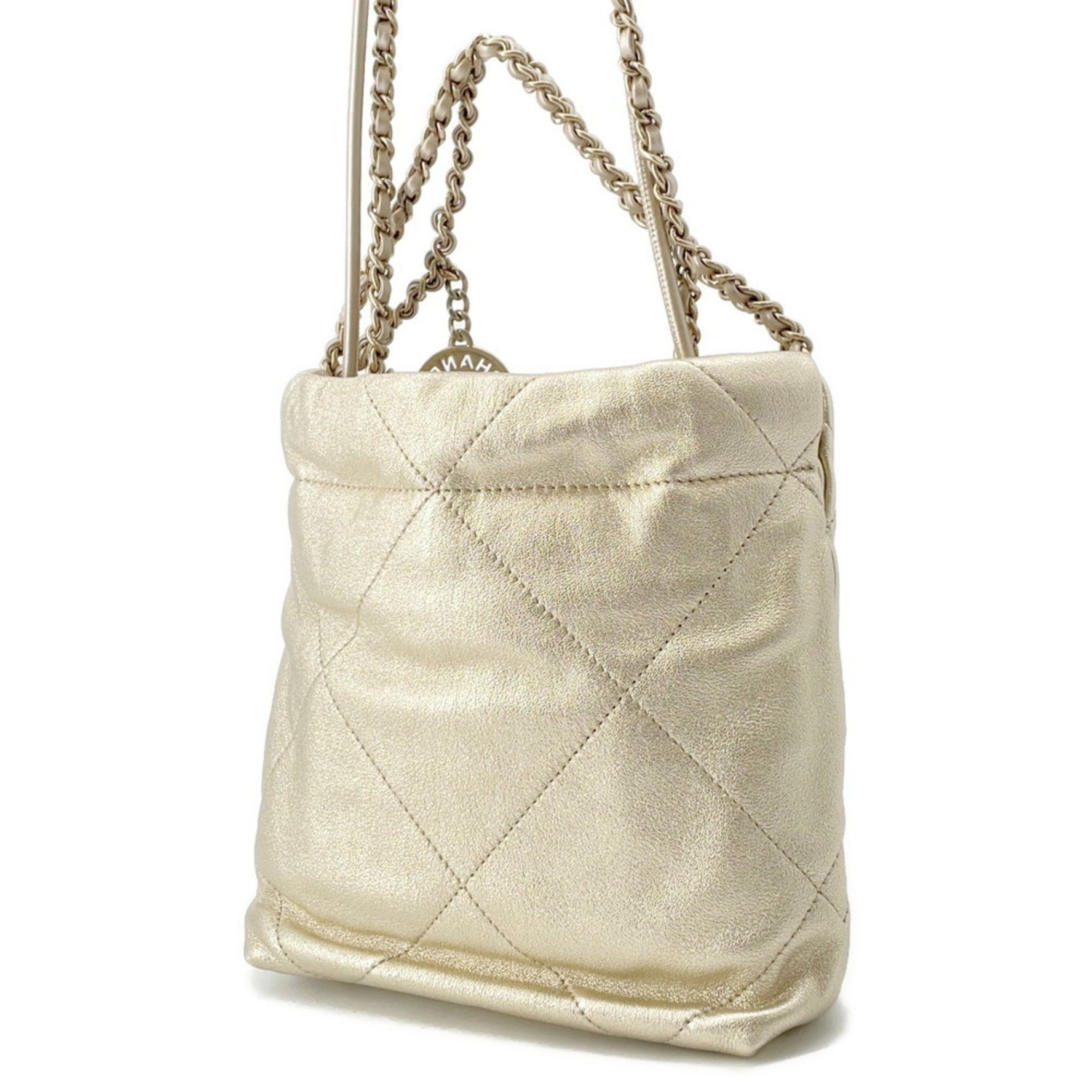 CHANEL 22 Mini Handbag with Coco Mark, Shiny Calfskin Leather, Bag