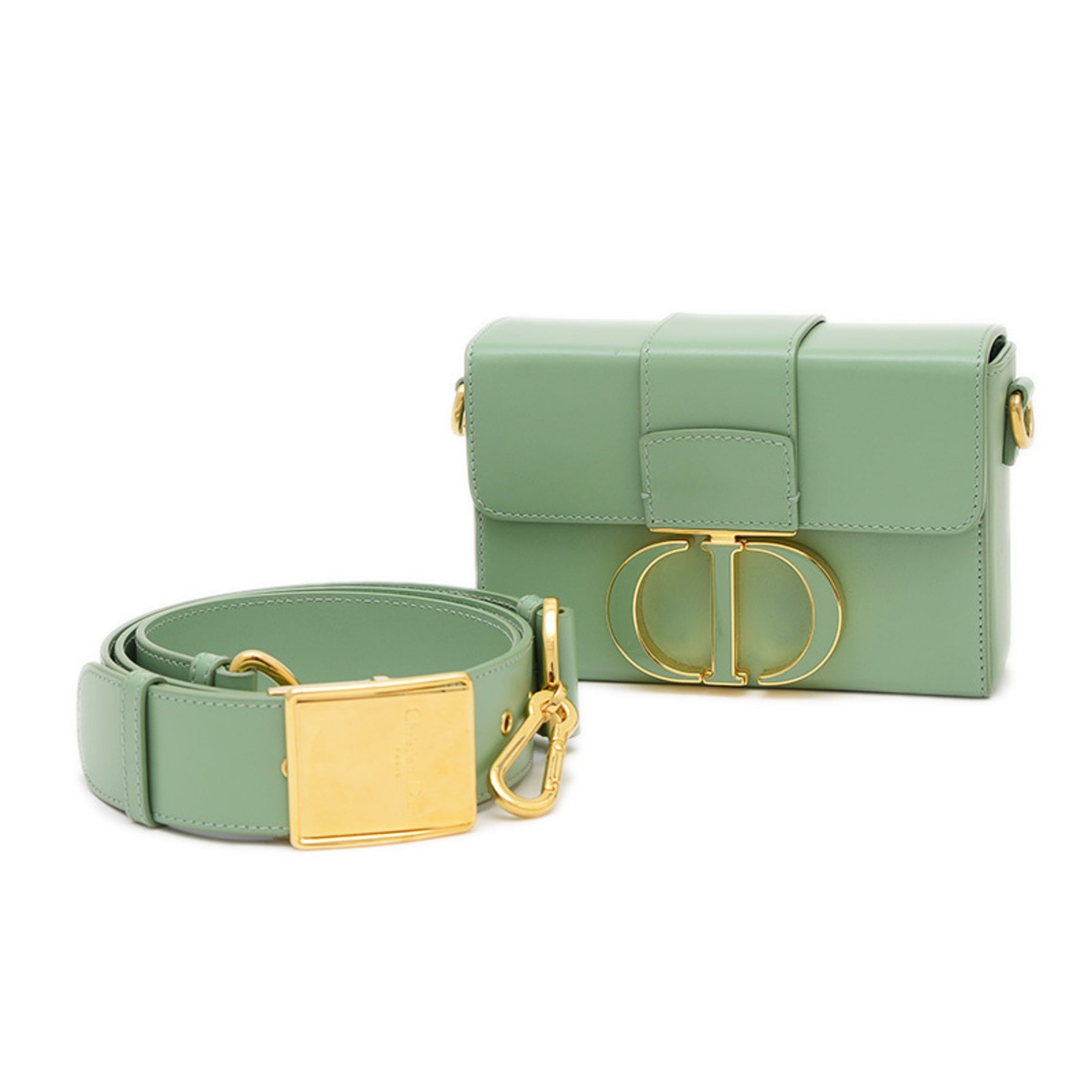 Christian Dior Dior Montaigne 30 Shoulder Bag in Light Green Leather