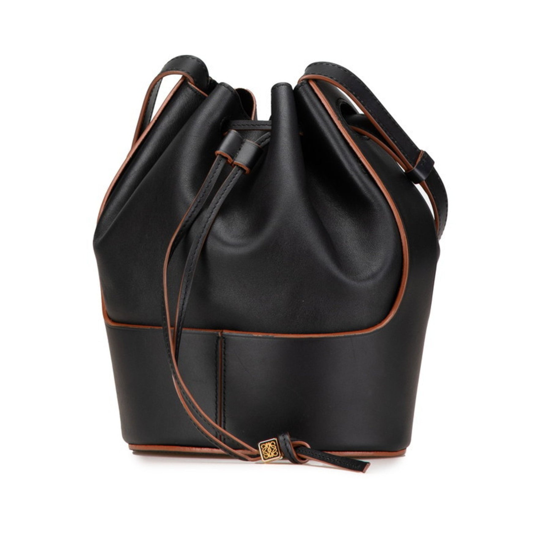 LOEWE Anagram Balloon Shoulder Bag in Black and Pink Leather