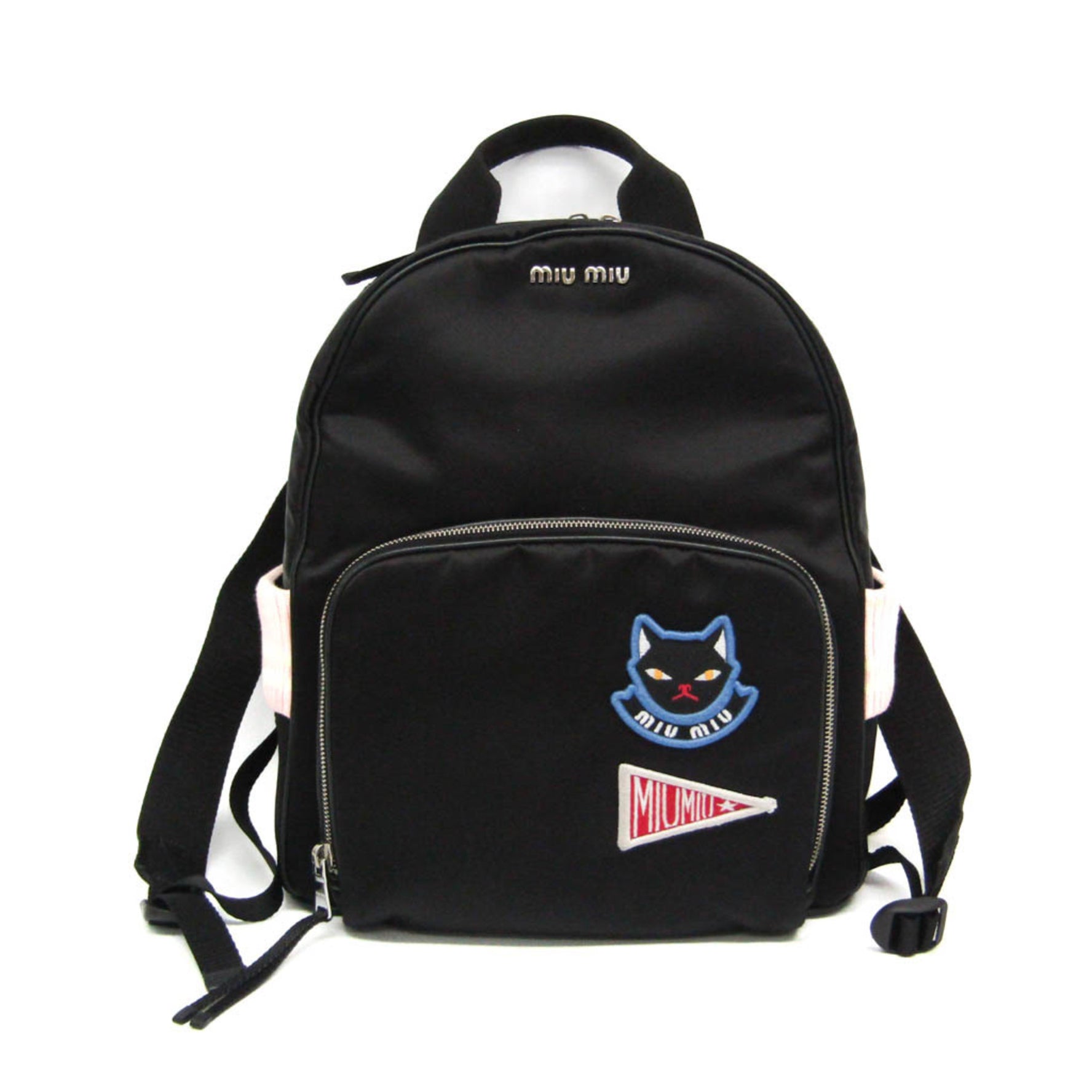 Miu Miu Cat Applique Nylon,Knit Backpack