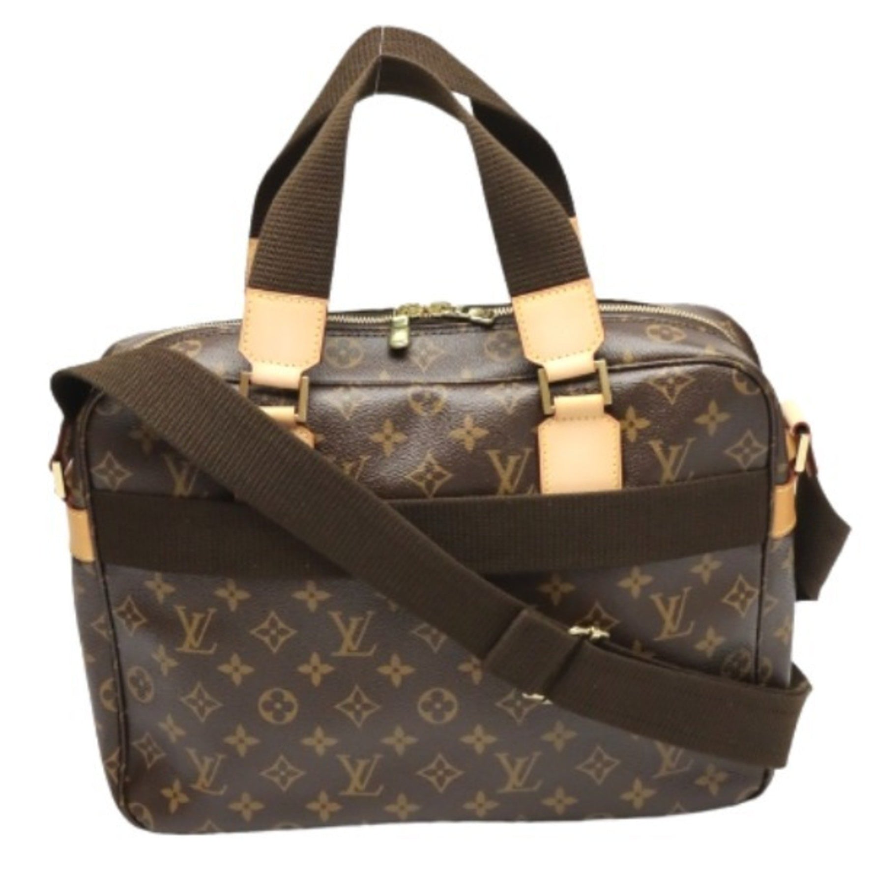 Louis Vuitton Travel Bag Monogram Sac Bosfort Brown Shoulder LV