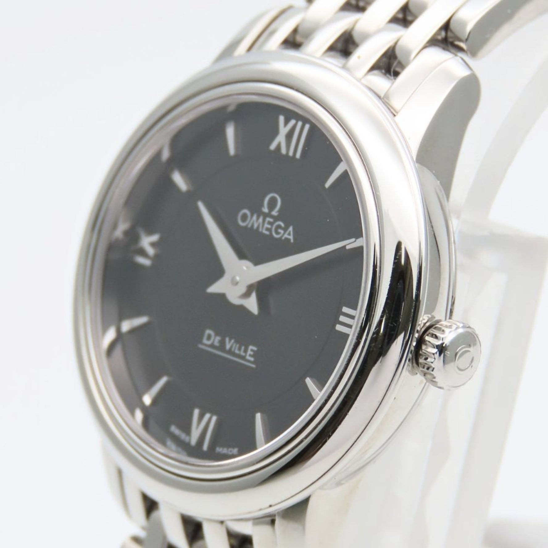 OMEGA Prestige De Ville Stainless Steel Watch with Dial and Black