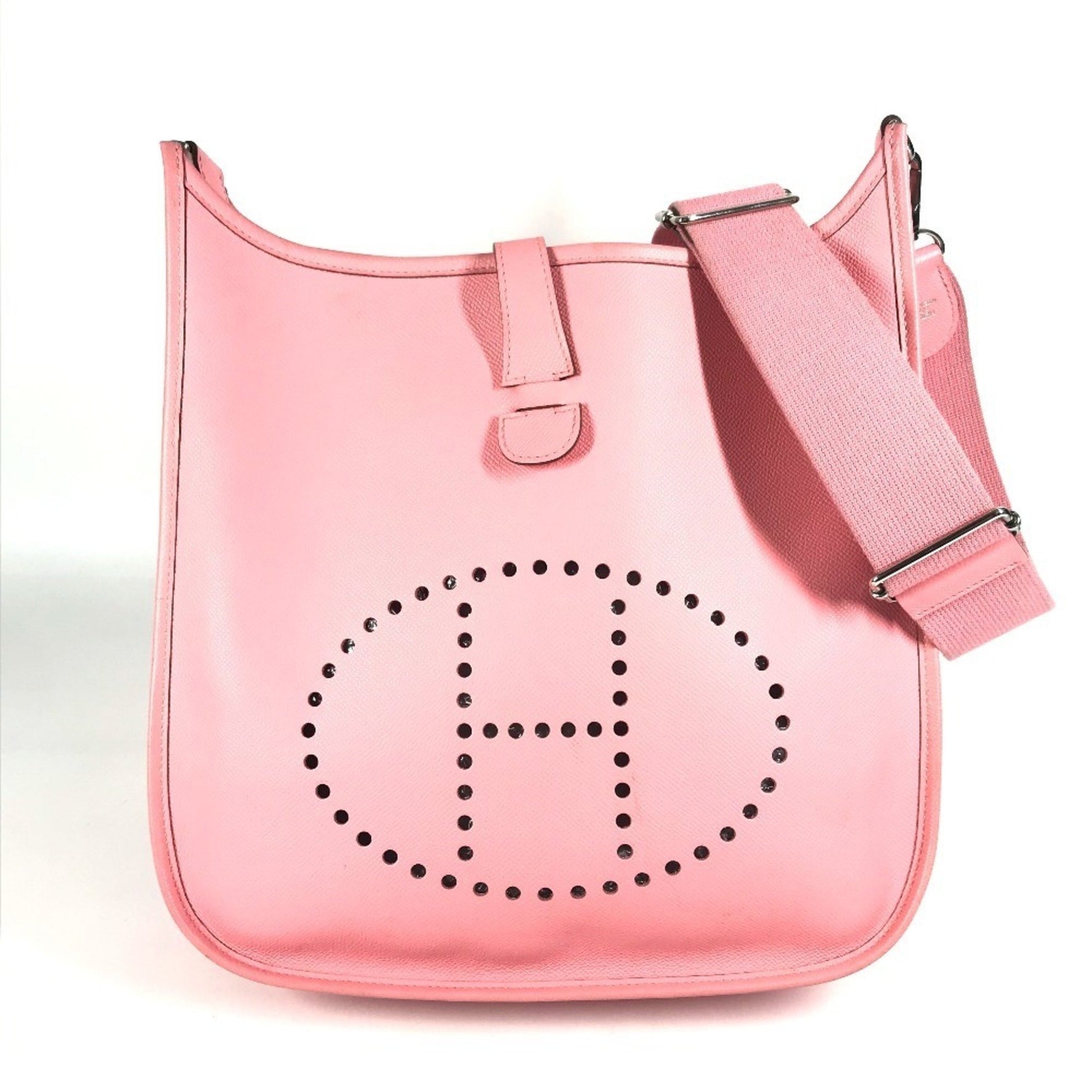 HERMES Evelyn 3 GM Crossbody Pochette Shoulder Bag, Epson, Rose Confetti Pink
