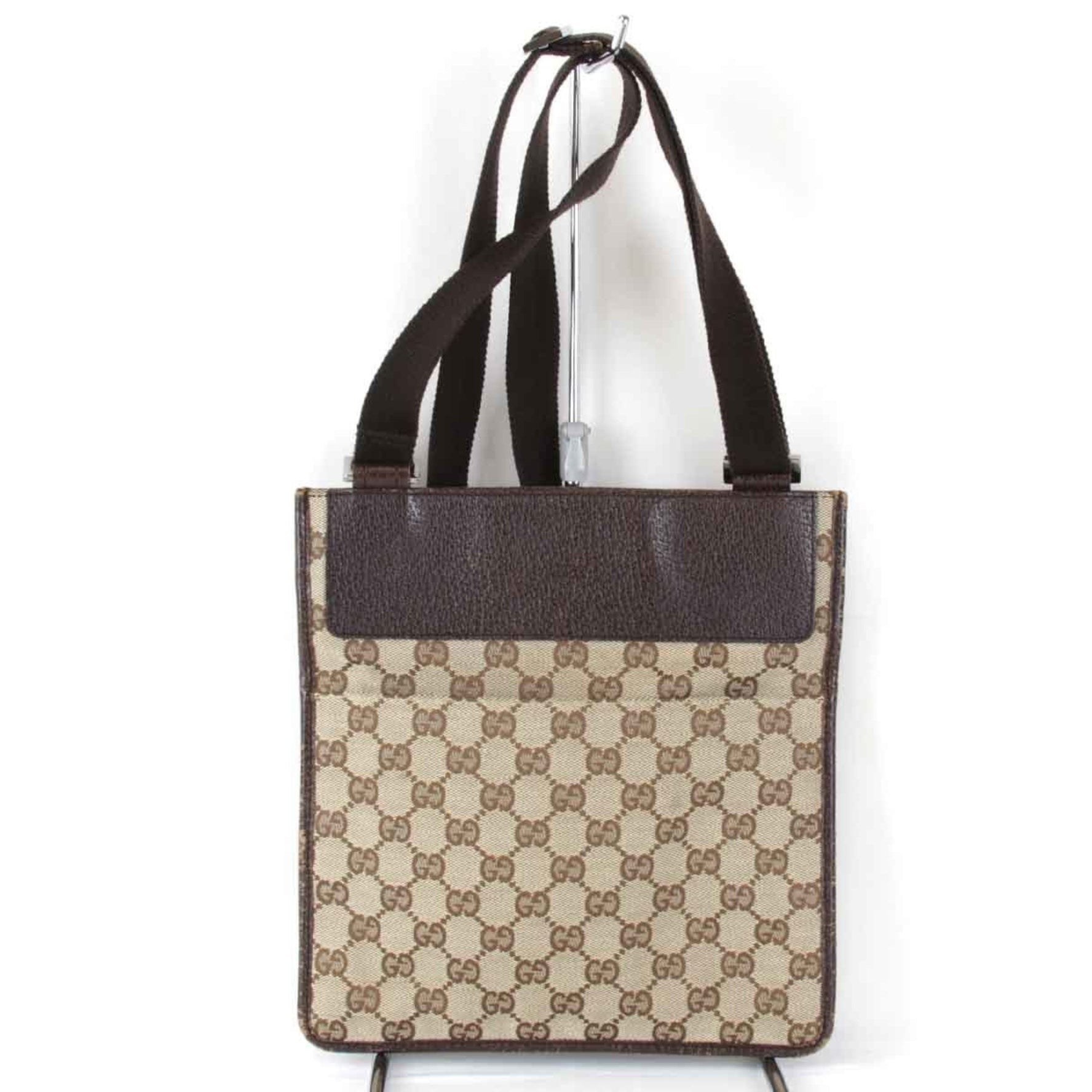 GUCCI Shoulder Bag GG Canvas Brown Women's
