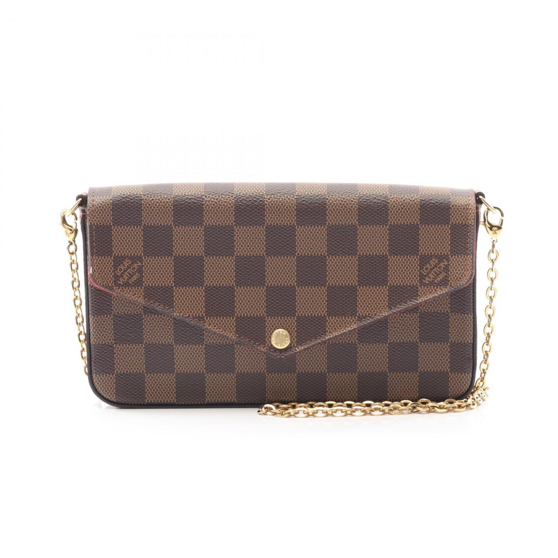 Louis Vuitton Felicie Pochette Shoulder Bag, Coated Canvas Damier Leather, Brown
