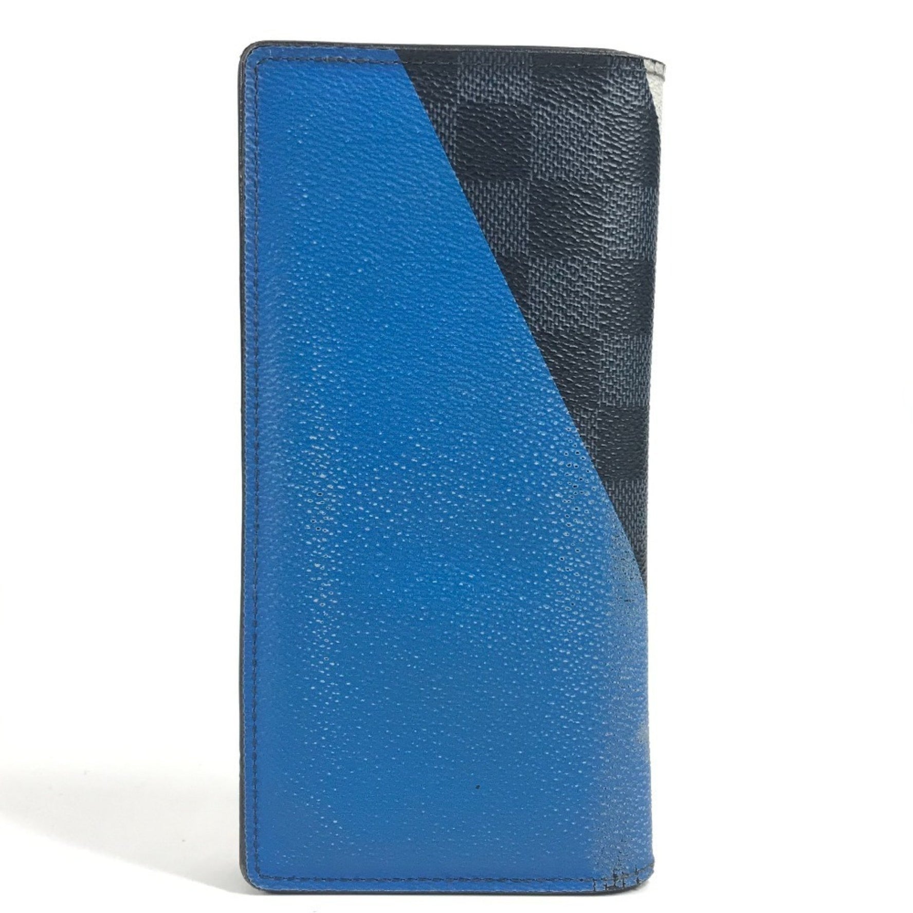 LOUIS VUITTON Damier Cobalt America's Cup 2017 Portefeuille Brazza Bifold Long Wallet in Canvas, Navy Blue