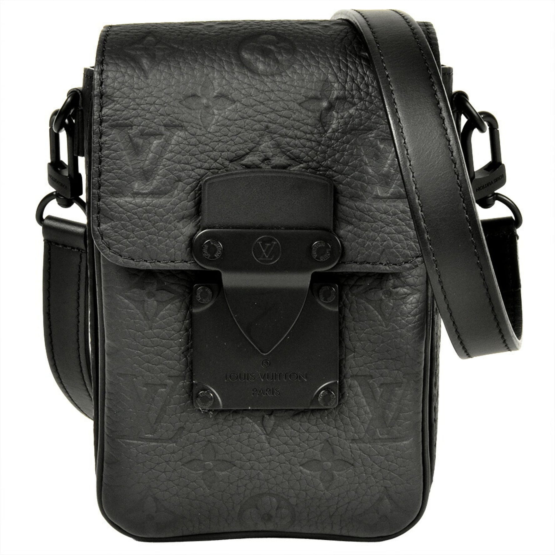 Louis Vuitton Monogram Taurillon S-Lock Vertical Wearable Wallet Shoulder Bag Leather Noir