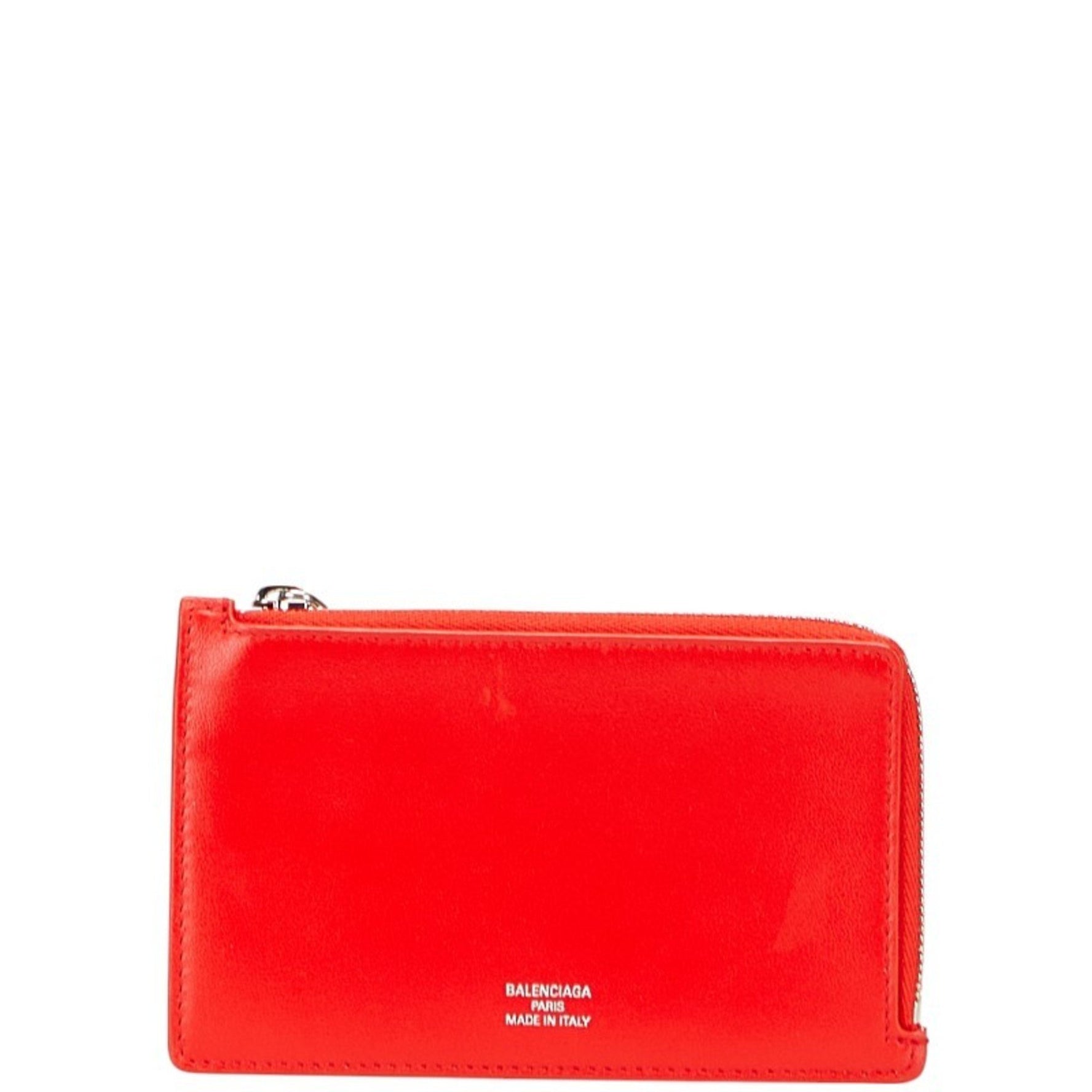 Balenciaga Fragment Case, Coin Card Case 736734, Red Leather, Women's