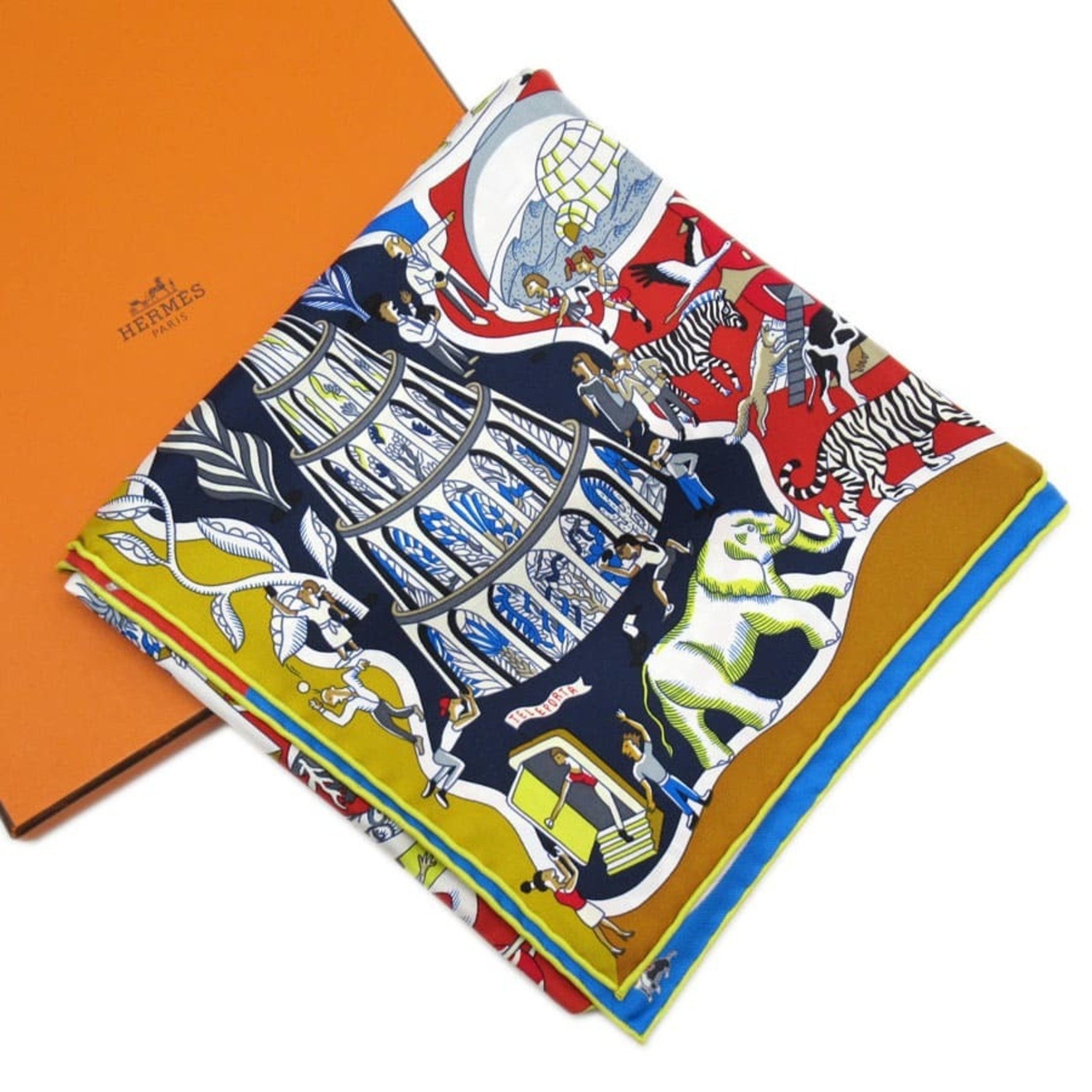 Hermes Scarf Carre 90 EXPOSITION UNIVERSELL World Exposition Series 100% Silk