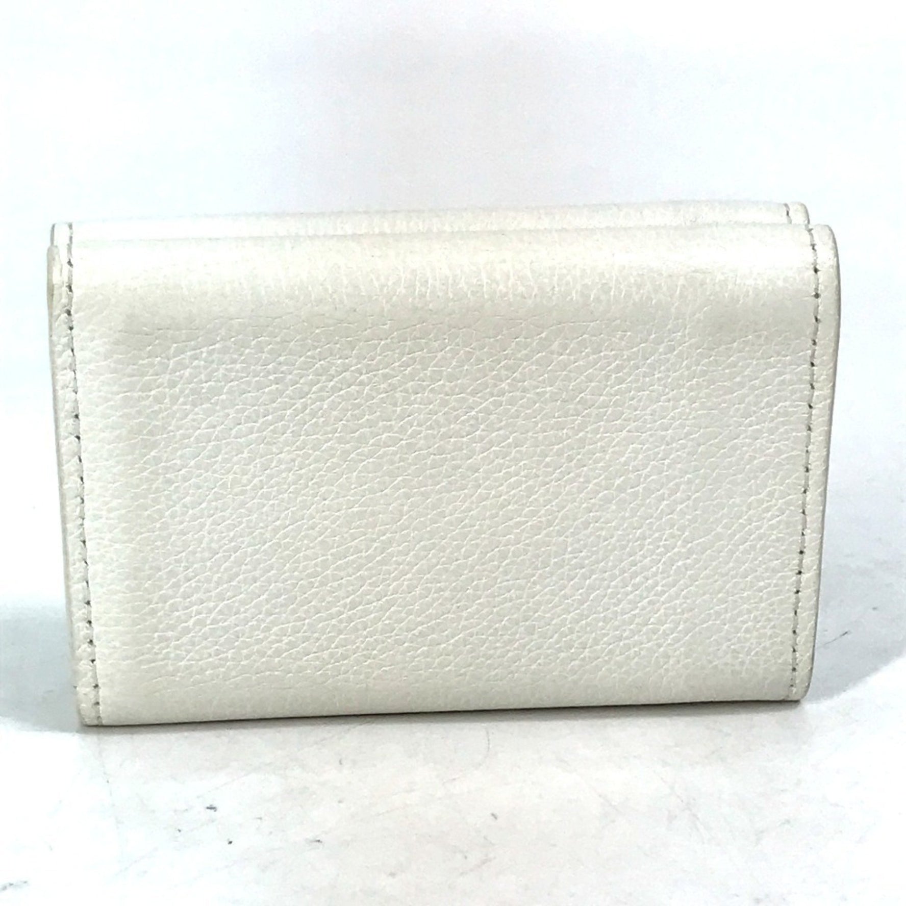 LOUIS VUITTON M68482 Portefeuille Lock Mini Compact Wallet, Tri-fold Leather, Women's, White