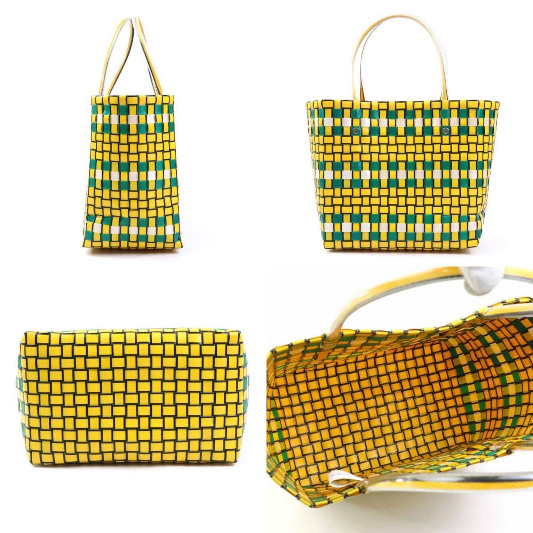 MARNI Handbag FLOWER CAFE Polypropylene Yellow x Green Women's h30311m