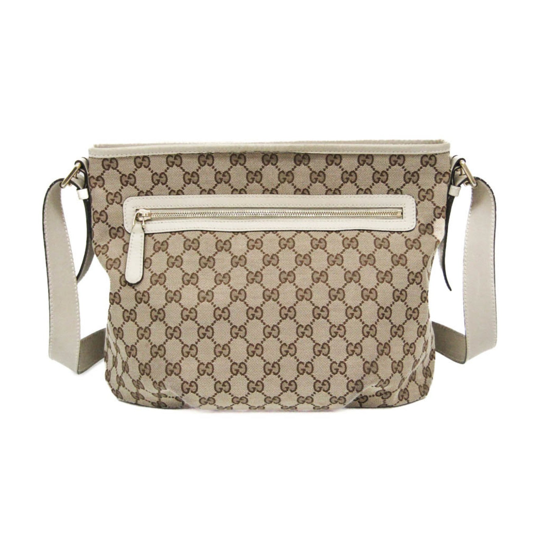 Gucci GG Canvas Women's GG Canvas,Leather Shoulder Bag Beige,Brown