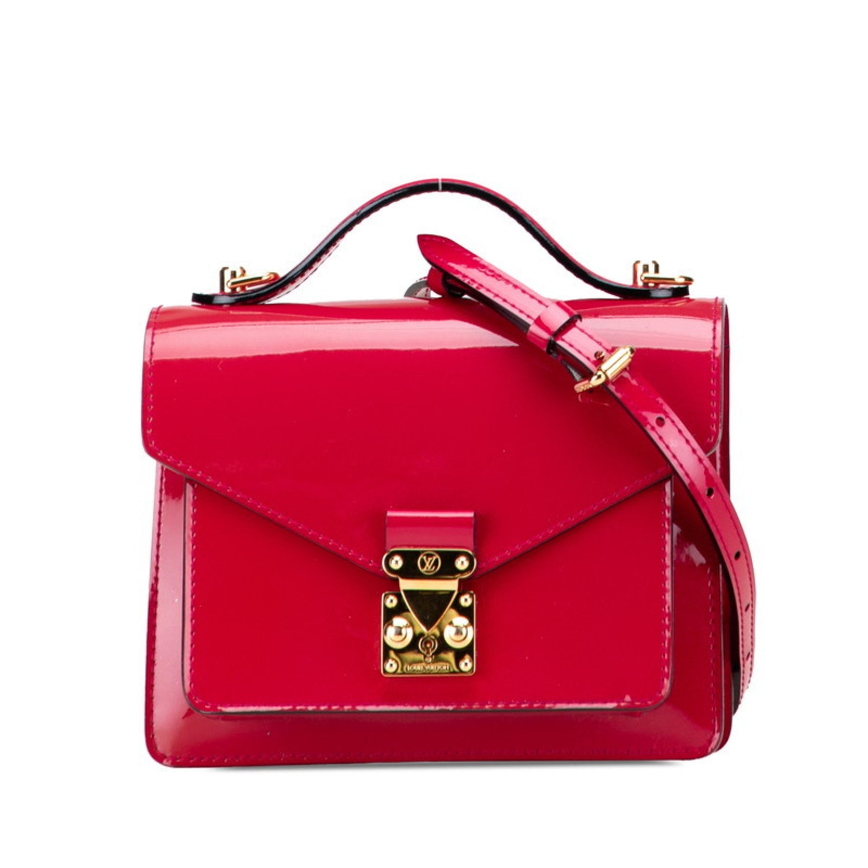 Louis Vuitton Vernis Monceau BB Handbag/Shoulder Bag, Rose Indigo Pink Patent Leather, LOUIS VUITTON