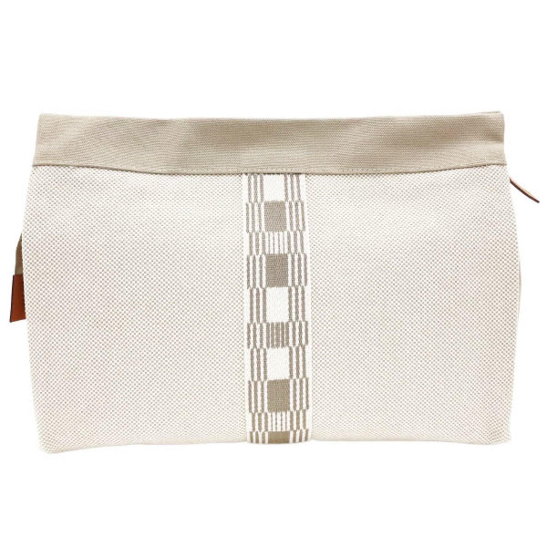 Hermes Hermès Jime Tou GM Toile H Cotton Canvas Pouch, Beige. This multi-purpose pouch can be used as a clutch bag, second or bag-in-bag.