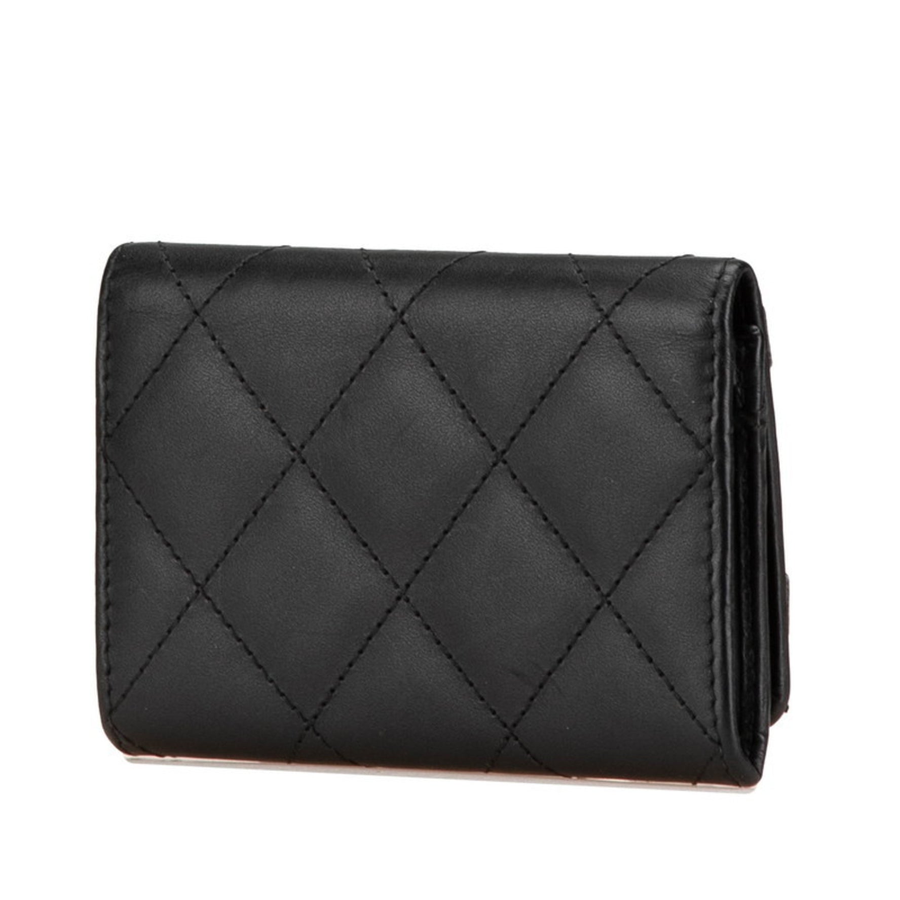 CHANEL Cambon Line Coco Mark Business Card Holder/Card Case, Lambskin Enamel