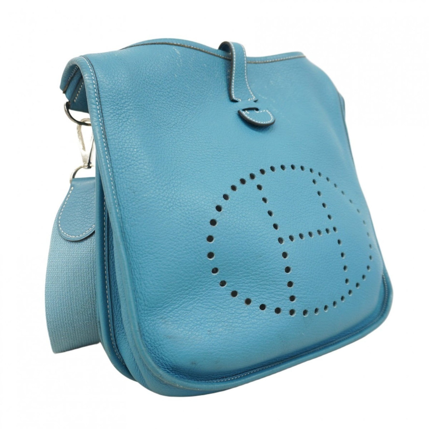 Hermes Hermès Evelyn Shoulder Bag in Taurillon Clemence Blue Jean with I Stamp