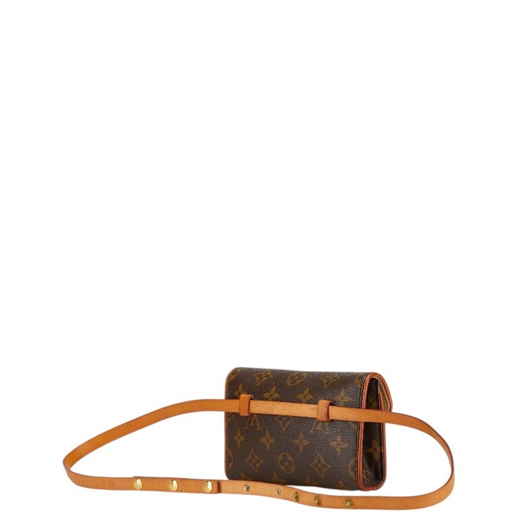 Louis Vuitton Monogram Pochette Florentine Body Bag Waist Shoulder M51855 Brown PVC Leather Women's LOUIS VUITTON