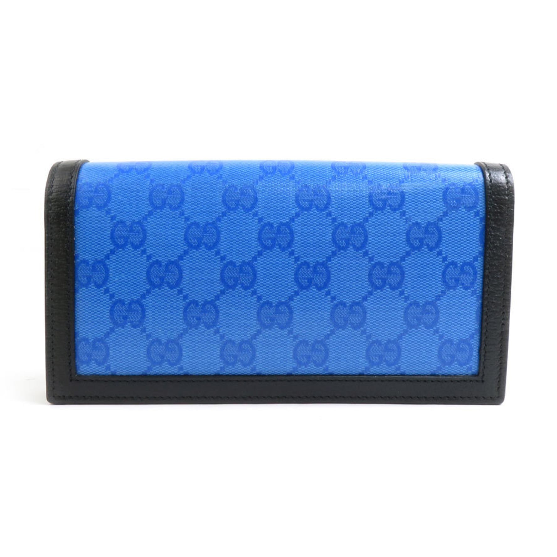 GUCCI Wallet Chain Adidas Collaboration Leather Blue x Black White