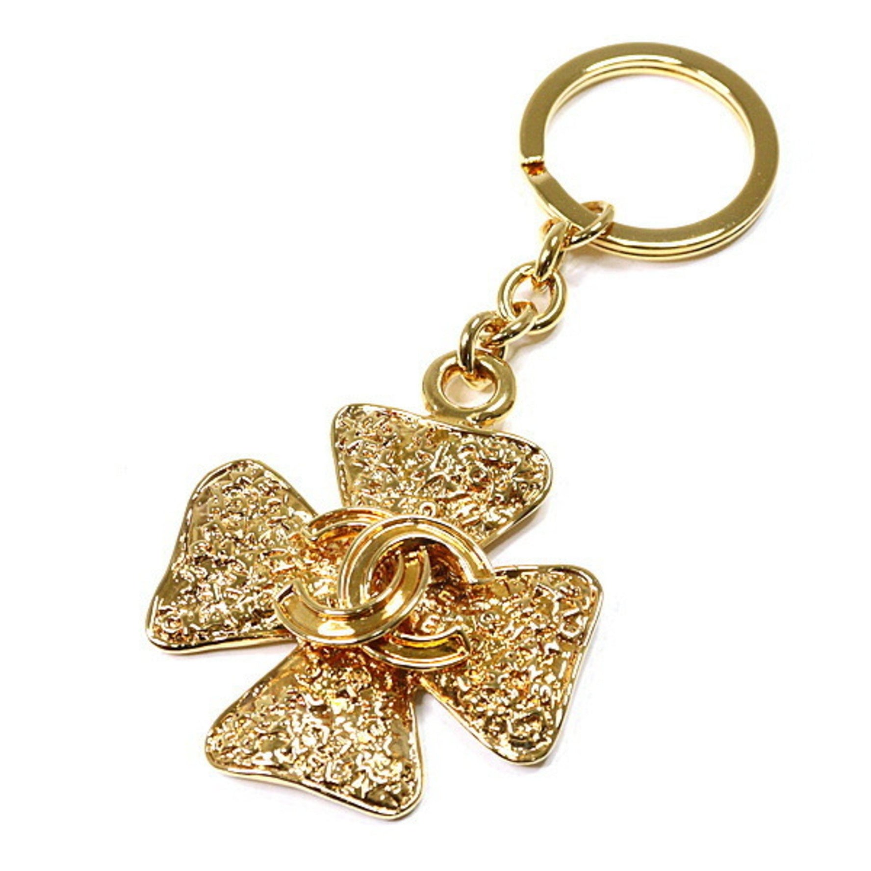 Chanel Clover Key Ring, Four-Leaf Clover, Coco Mark, Keychain, Bag Charm