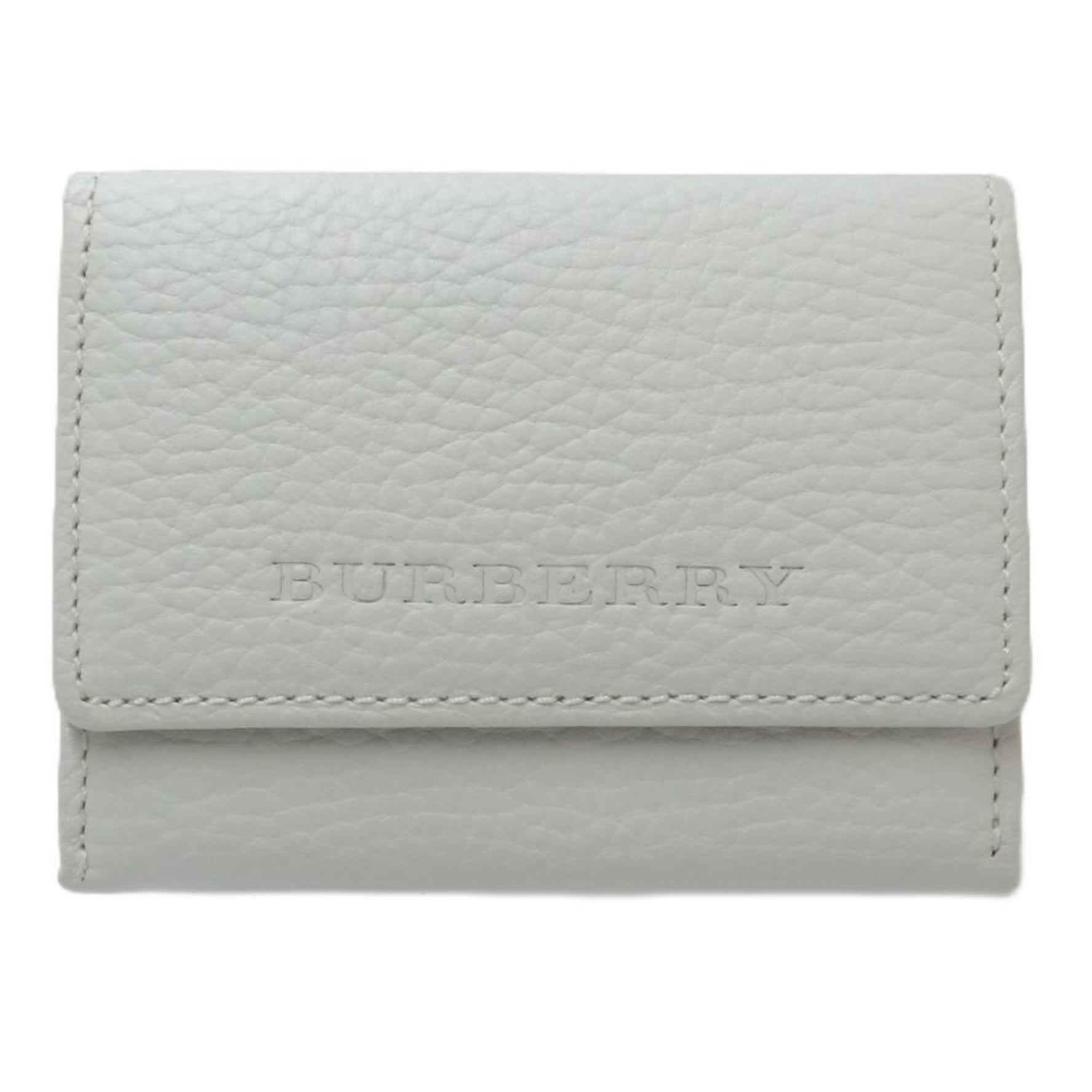 BURBERRY Business card holder case leather white