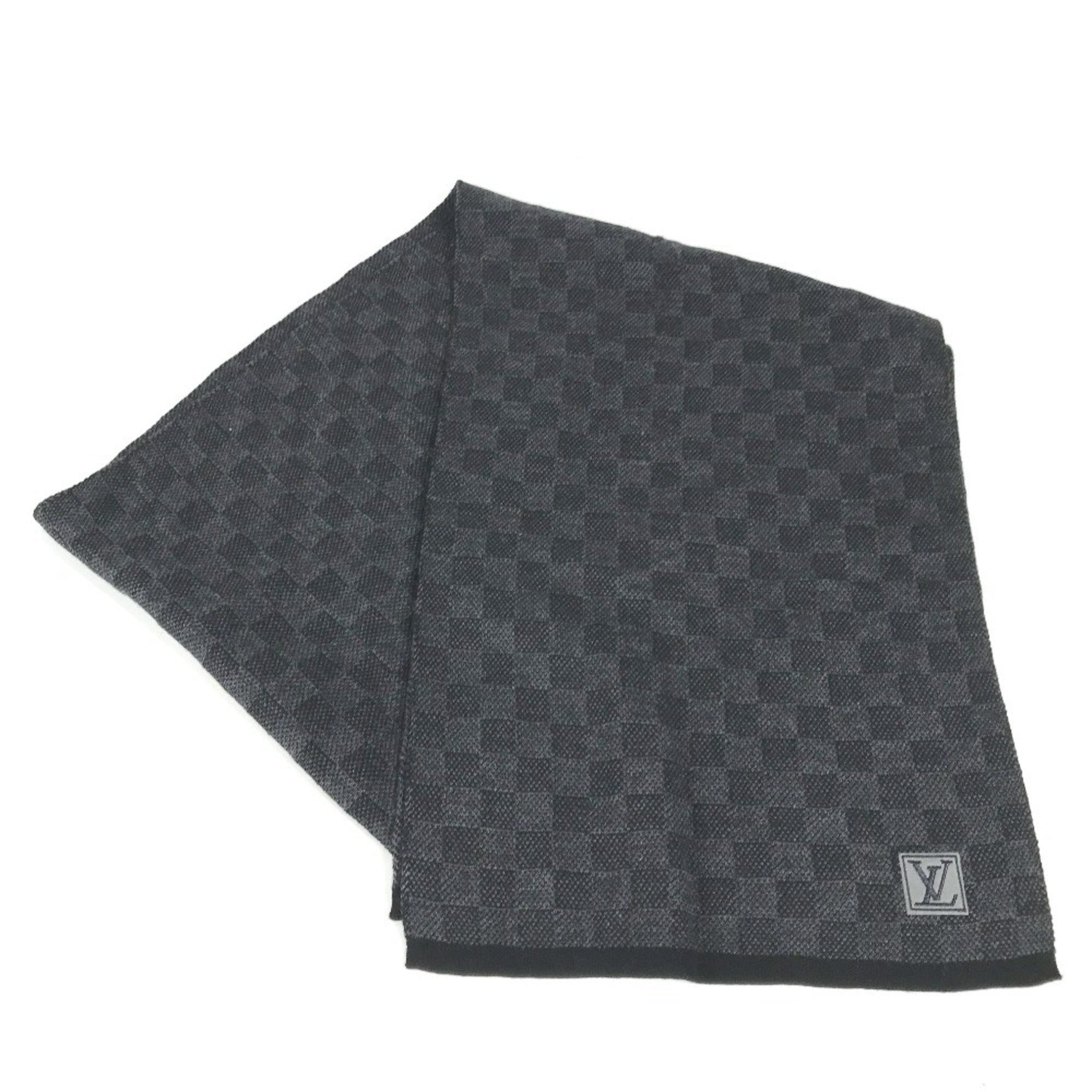 Louis Vuitton Damier Graphite Echarpe Petit Scarf Wool Men's Black