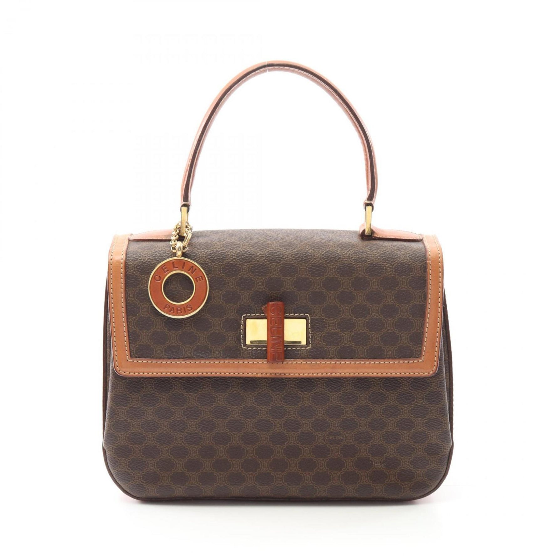 Celine Macadam Handbag, PVC-Coated Canvas and Leather