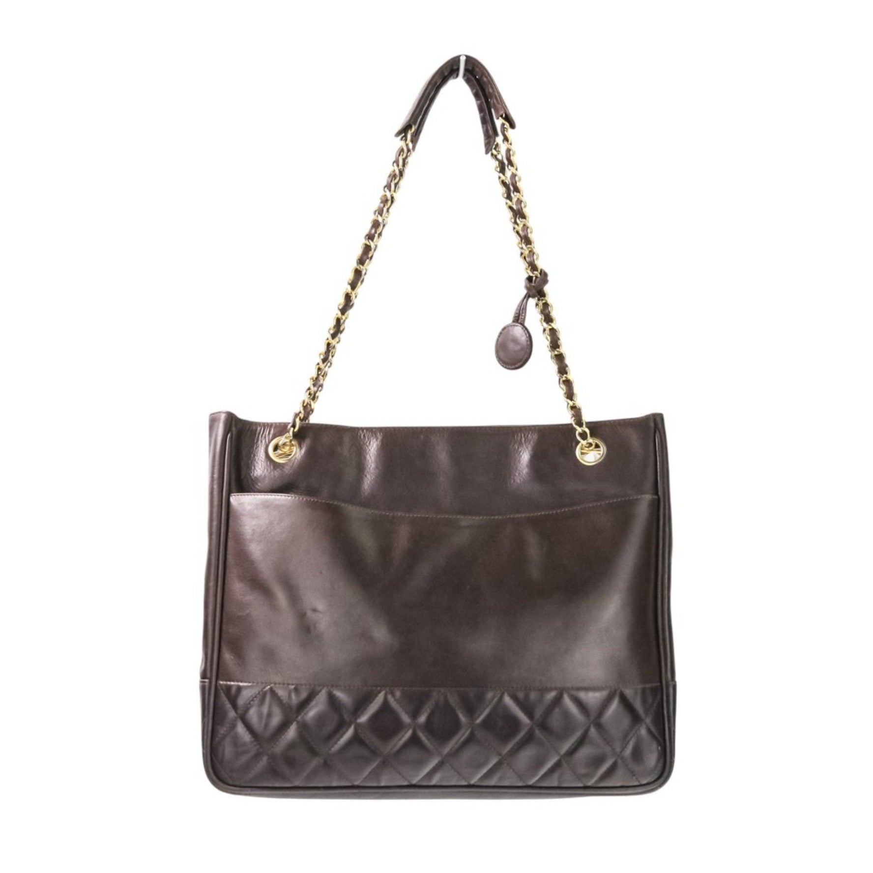 CHANEL Matelasse Leather Chain Shoulder Bag in with Gold Hardware