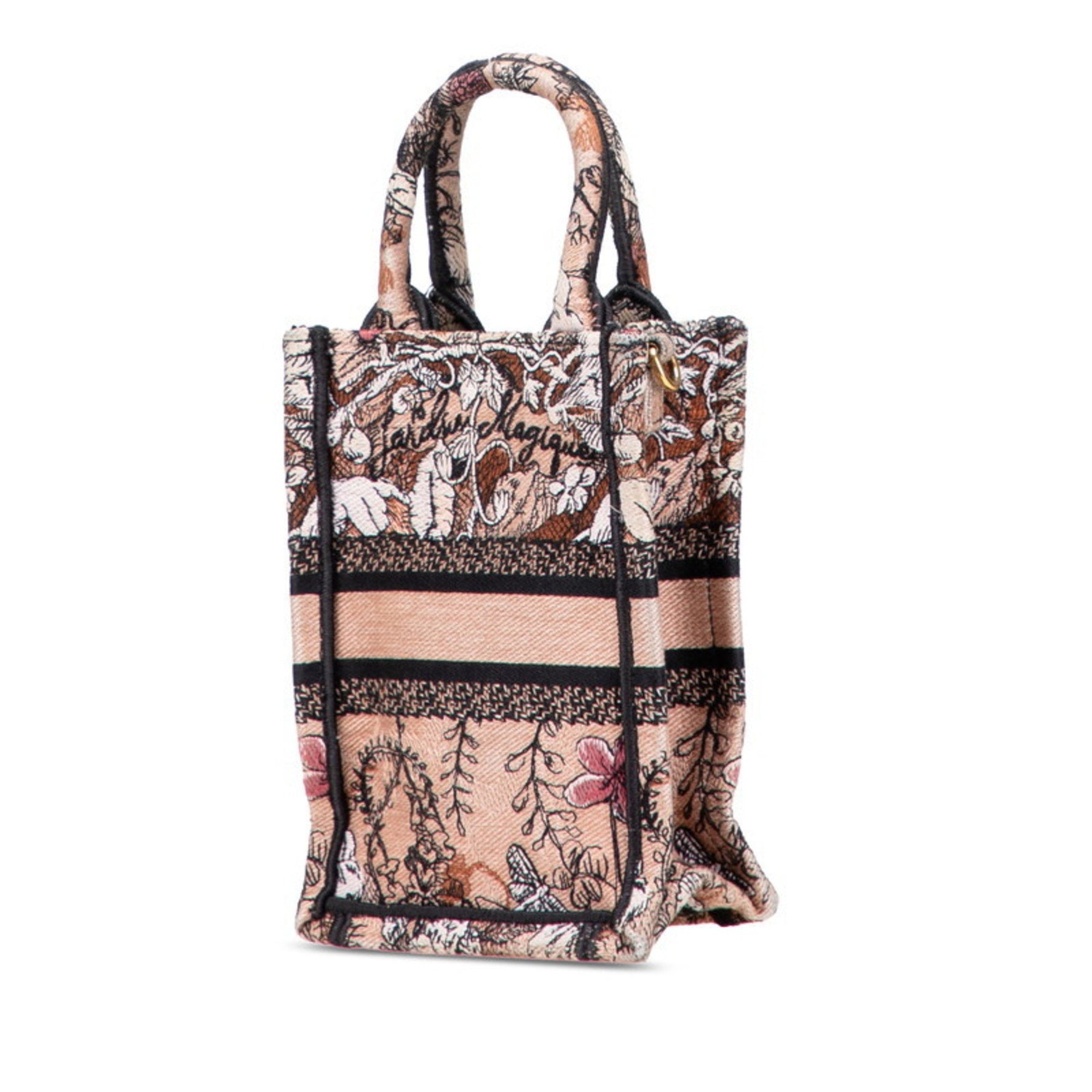 Christian Dior Dior Book Tote Vertical Bag, Mini Shoulder Rose Poodle Canvas