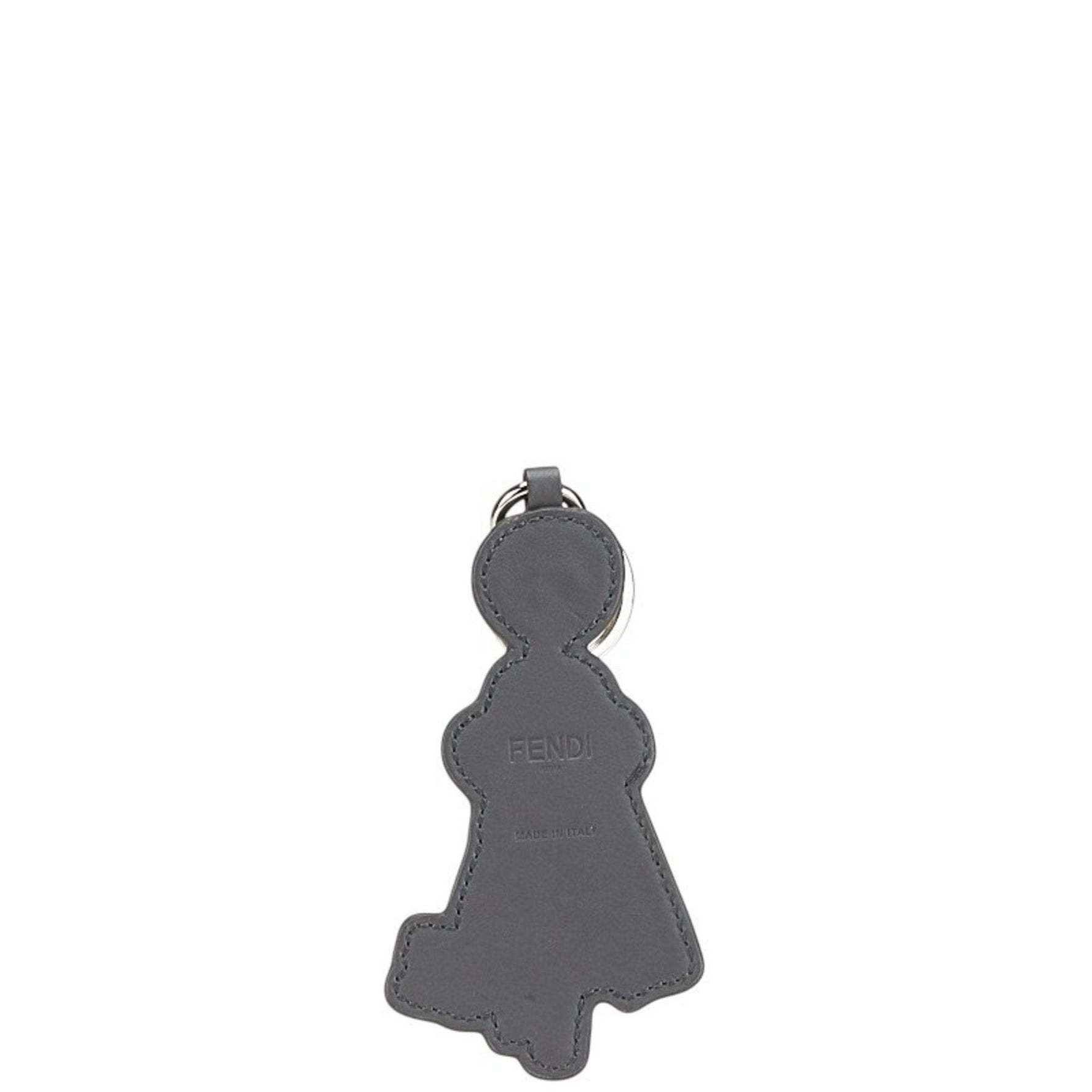 Fendi Key Motif Charm Keychain in Black Multicolor Leather for Women