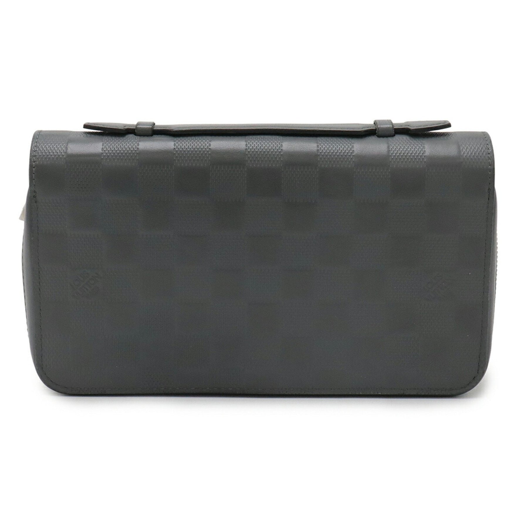 LOUIS VUITTON Damier Infini Zippy XL Round Long Wallet Travel Case Clutch Bag Luna Gray N63333