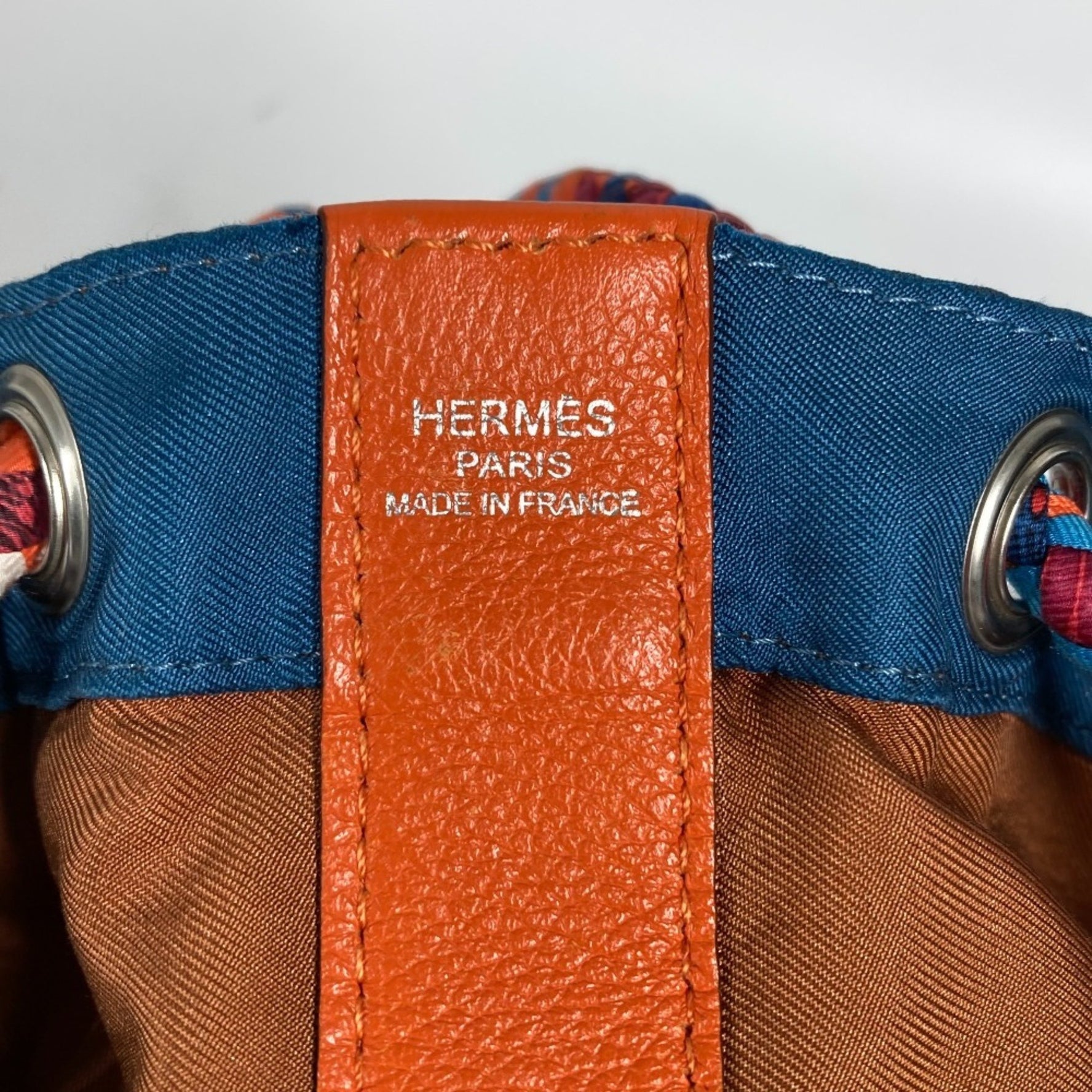 HERMES Soircool 22 Shoulder Bag Silk Leather Women's Orange