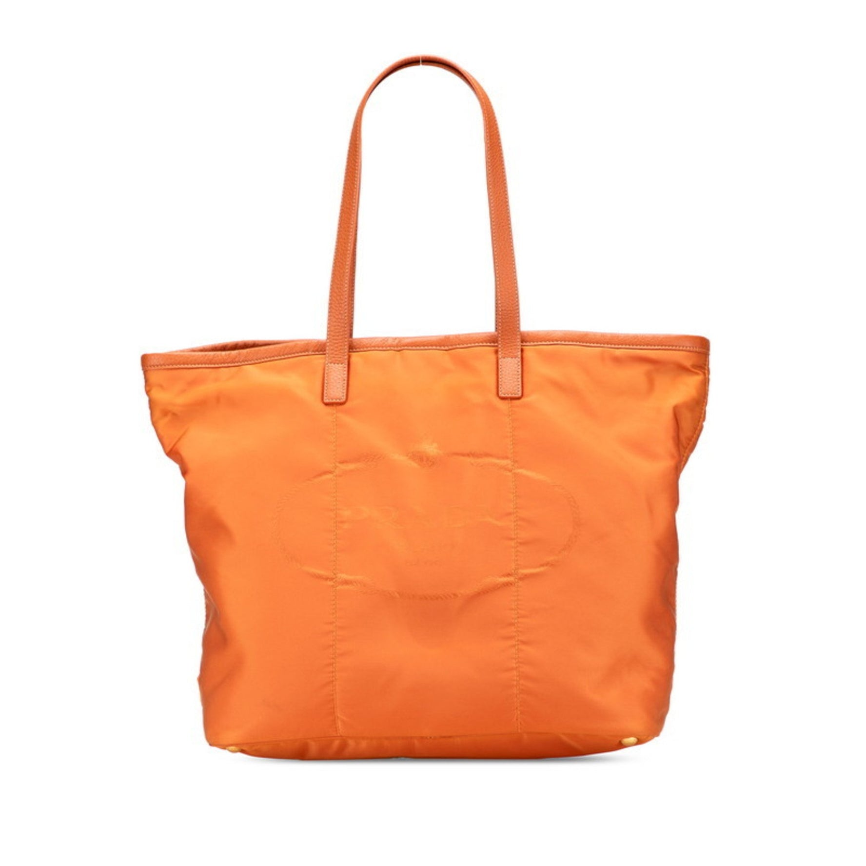 Prada Logo Jacquard Tote Bag/Handbag Nylon and Leather