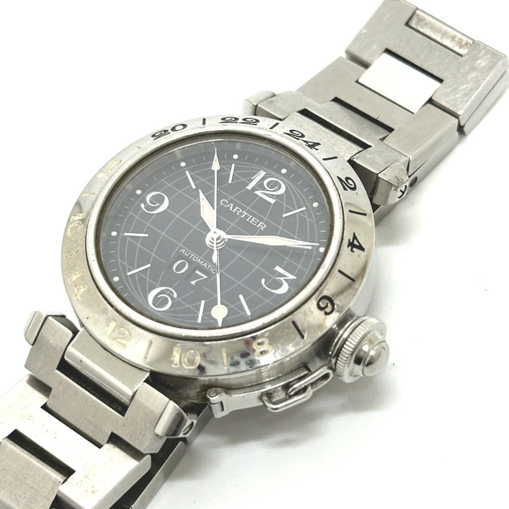 CARTIER Pasha C Meridian Big Date Automatic Watch Stainless Steel, Silver