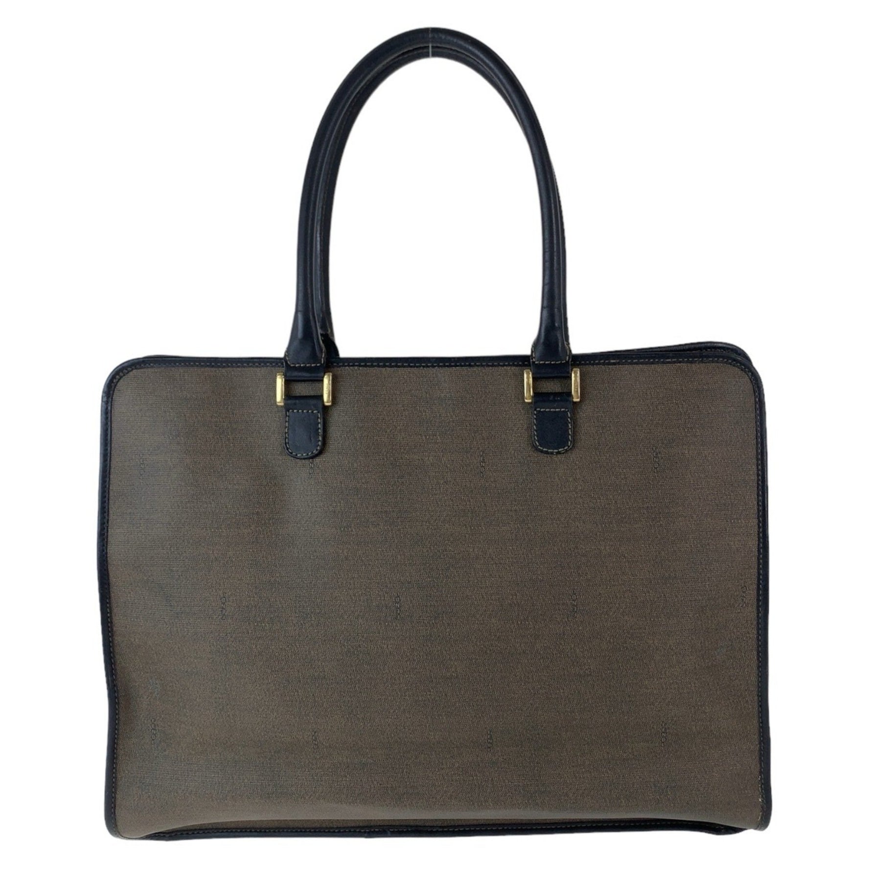 FENDI Gold Hardware Leather Business Bag Tote Size