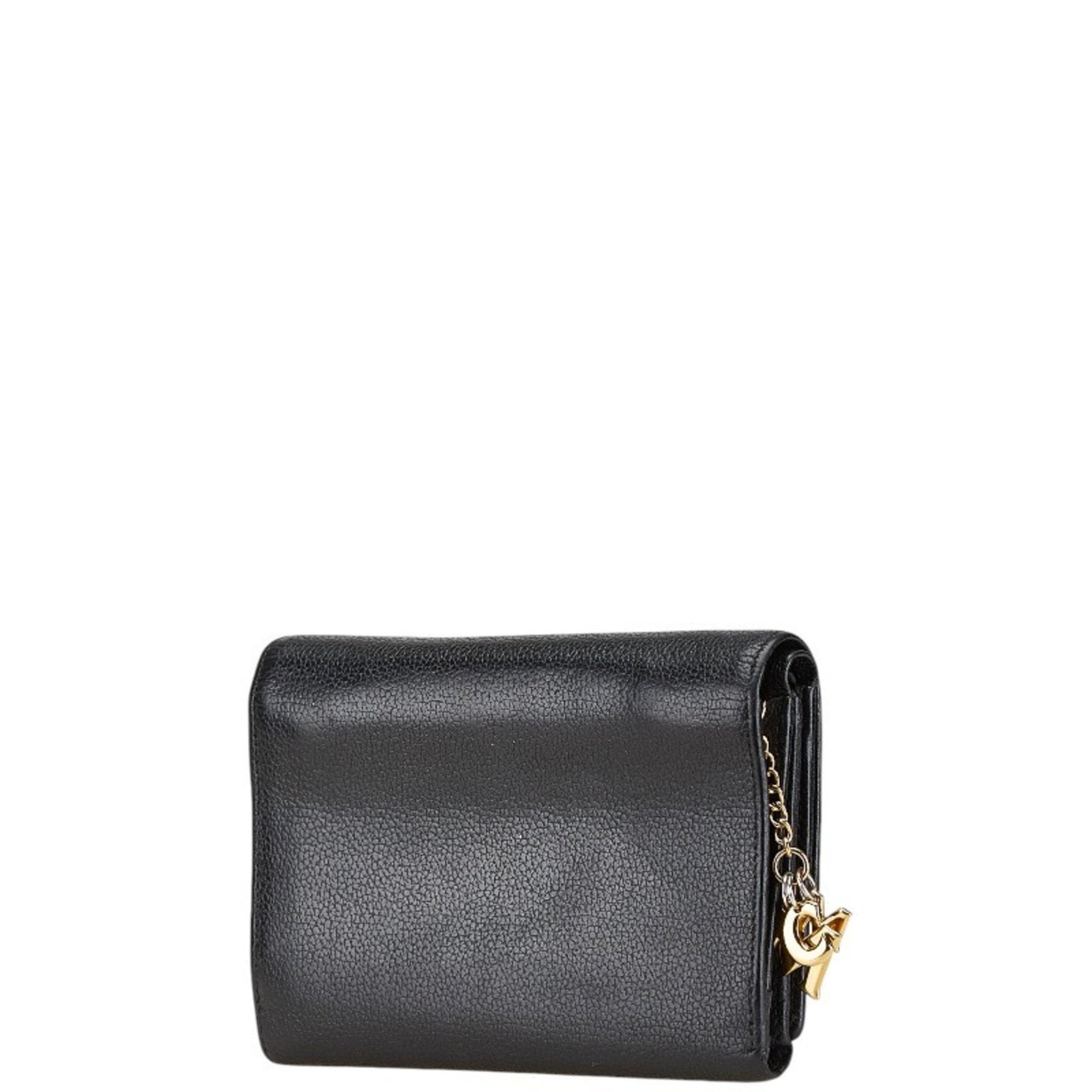 MCM Logo Metal Tri-fold Wallet Leather